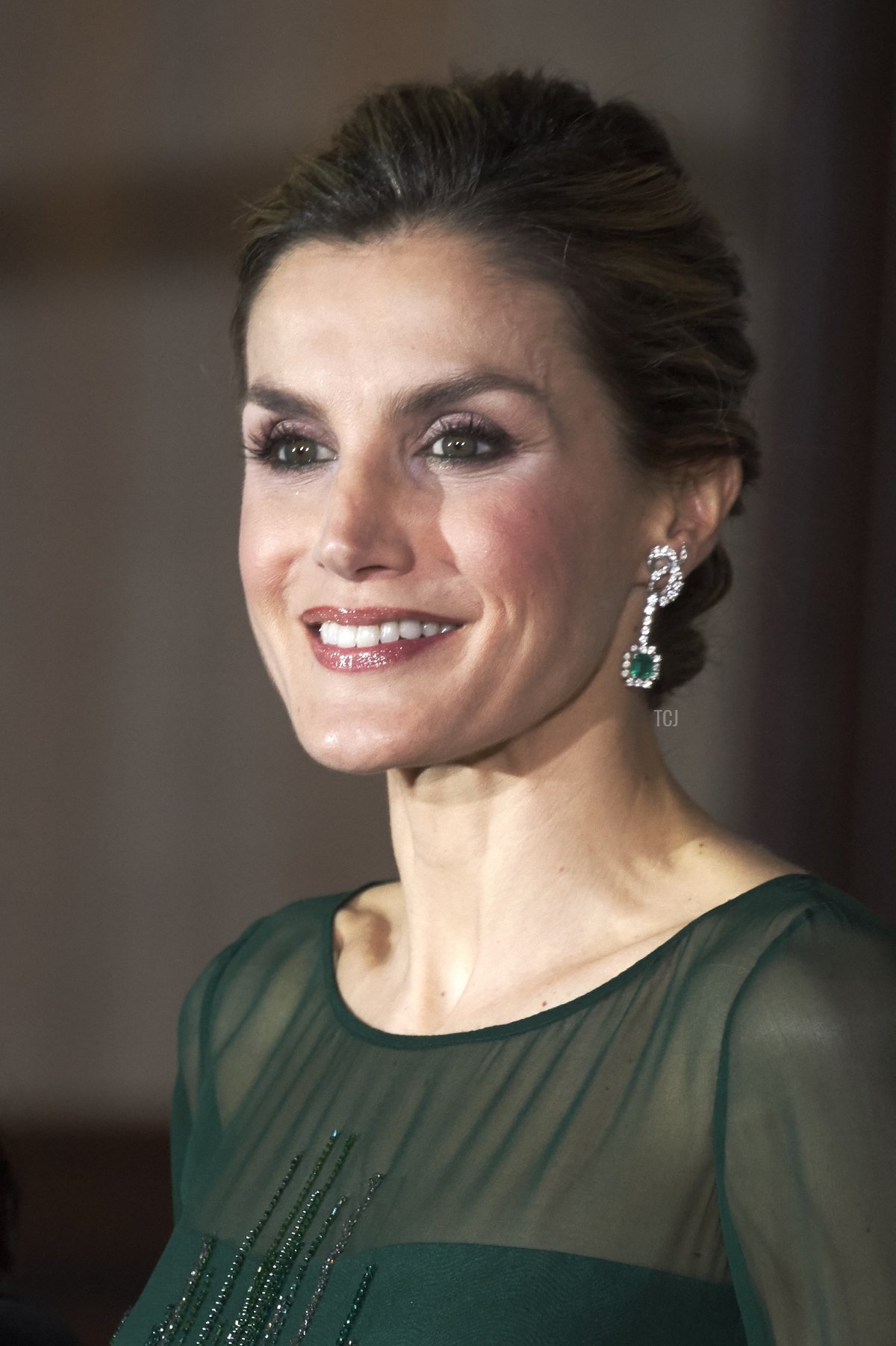 La regina Letizia di Spagna partecipa a una cena di gala al Palazzo delle Necessità durante la sua visita ufficiale in Portogallo il 29 novembre 2016, a Lisbona, Portogallo