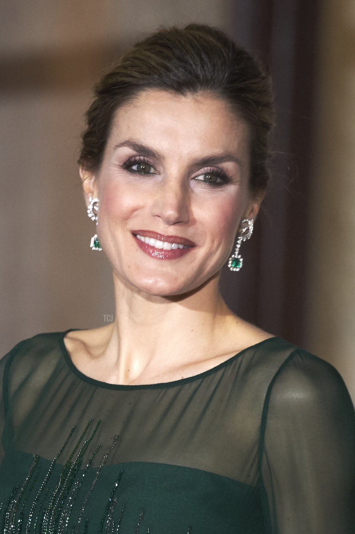 La regina Letizia di Spagna partecipa a una cena di gala al Palazzo delle Necessità durante la sua visita ufficiale in Portogallo il 29 novembre 2016, a Lisbona, Portogallo