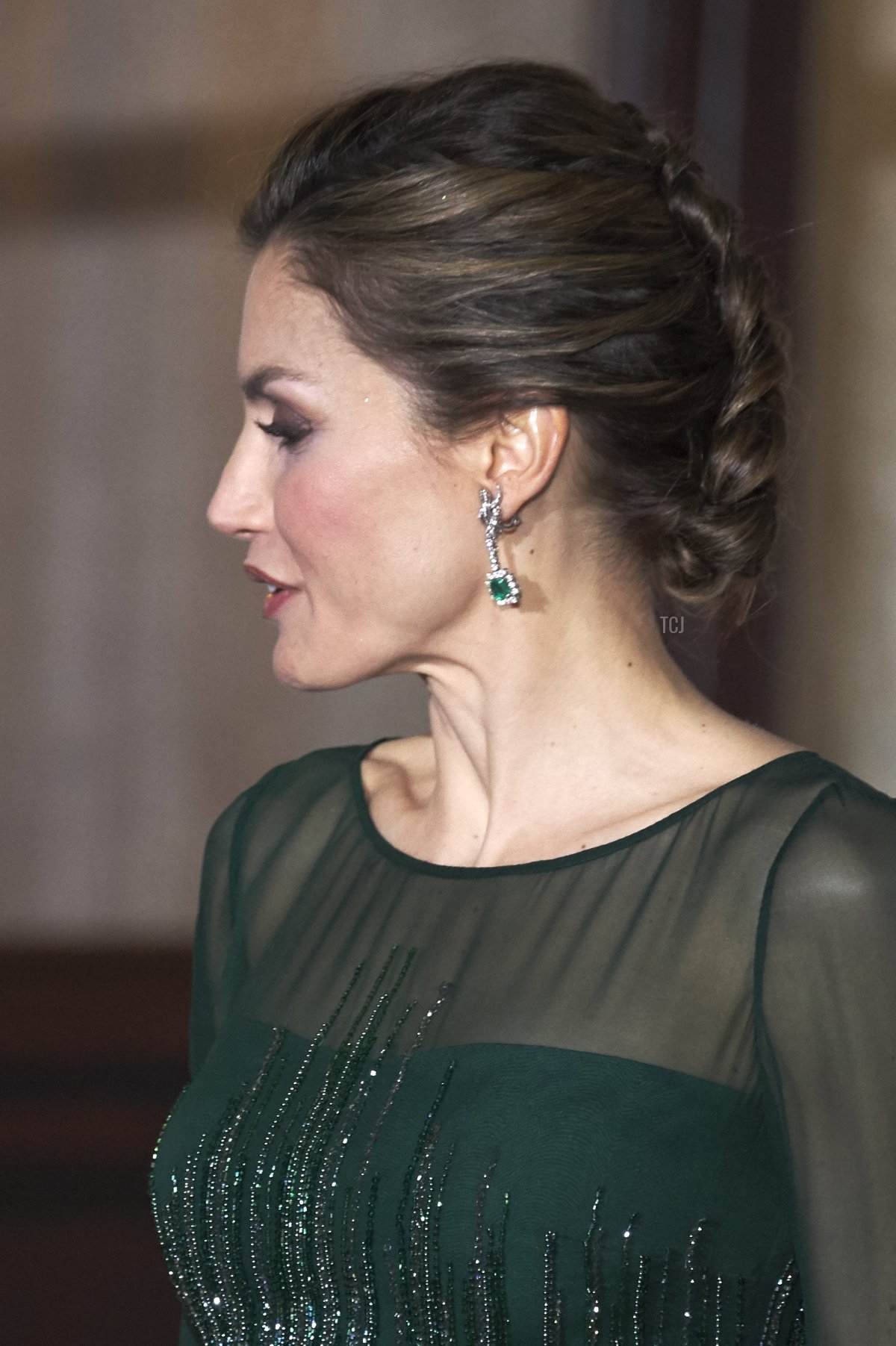 La regina Letizia di Spagna partecipa a una cena di gala al Palazzo delle Necessità durante la sua visita ufficiale in Portogallo il 29 novembre 2016, a Lisbona, Portogallo