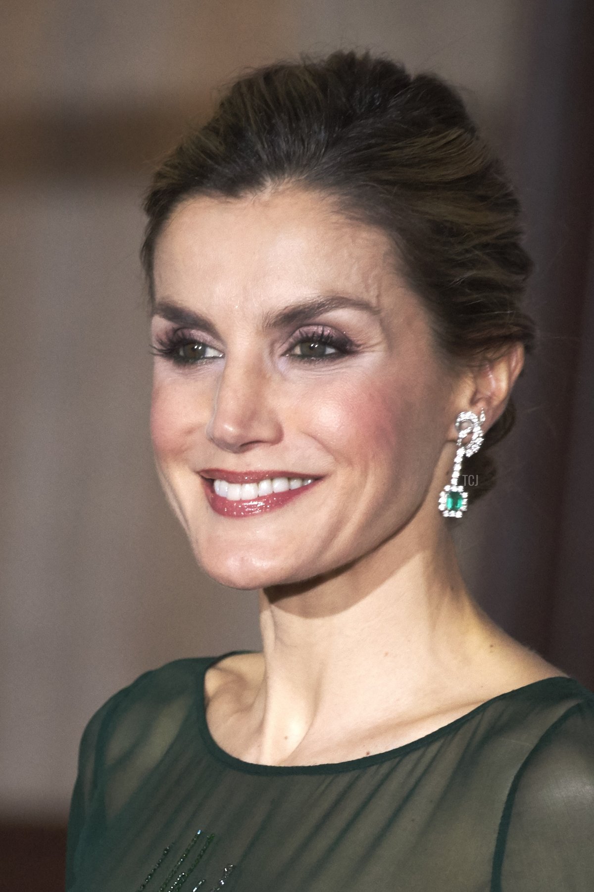 La regina Letizia di Spagna partecipa a una cena di gala al Palazzo delle Necessità durante la sua visita ufficiale in Portogallo il 29 novembre 2016, a Lisbona, Portogallo