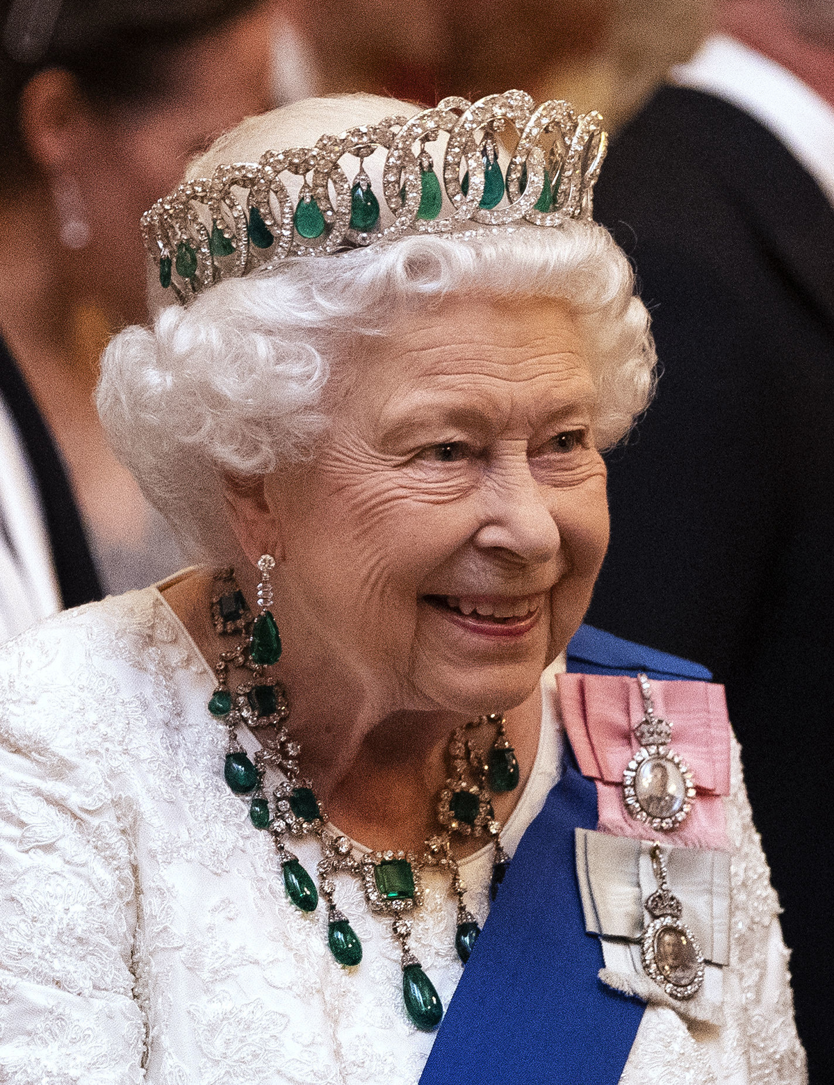 La Regina Elisabetta II partecipa alla Ricezione Diplomatica al Palazzo di Buckingham il 11 dicembre 2019 (Victoria Jones - WPA Pool/Getty Images)