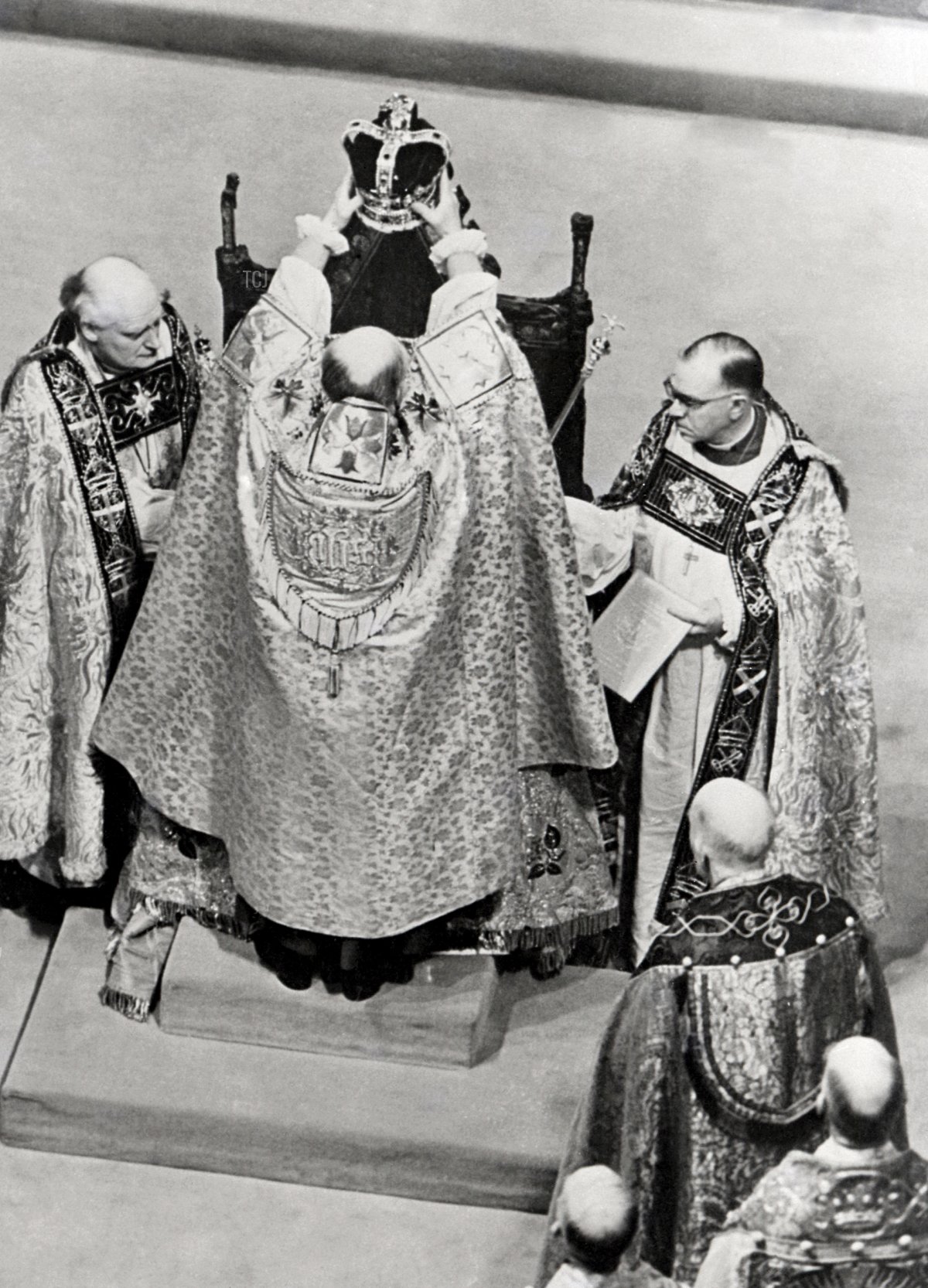 Una foto dell'incoronazione della regina Elisabetta II, scattata il 02 giugno 1953 all'Abbazia di Westminster, Londra