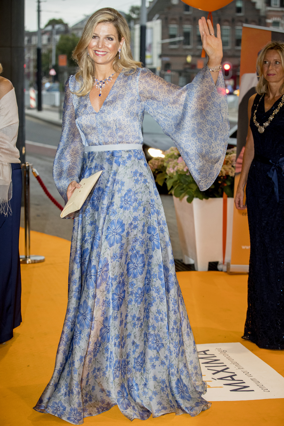 La regina Massima dei Paesi Bassi partecipa a una cena di gala benefica per il Princess Maxima Center for Children's Oncology ad Amsterdam il 5 settembre 2017 (Patrick van Katwijk/Getty Images)