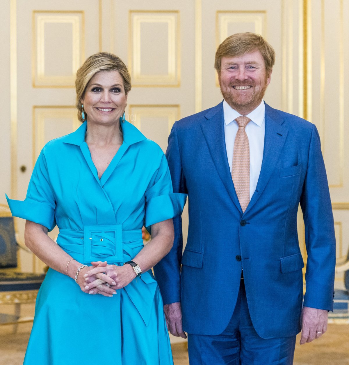 Re Willem-Alexander e Regina Maxima durante la presentazione del premio Appeltjes van Oranje al Palazzo Noordeinde all'Aia il 1 giugno 2021