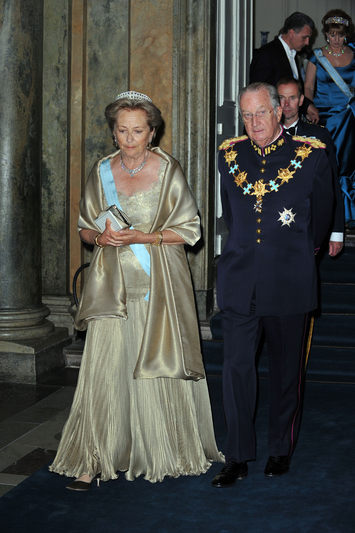 Il re Alberto II e la regina Paola del Belgio partecipano al matrimonio della principessa ereditari Victoria e del principe Daniel di Svezia a Stoccolma il 19 giugno 2010 (Pascal Le Segretain/Getty Images)