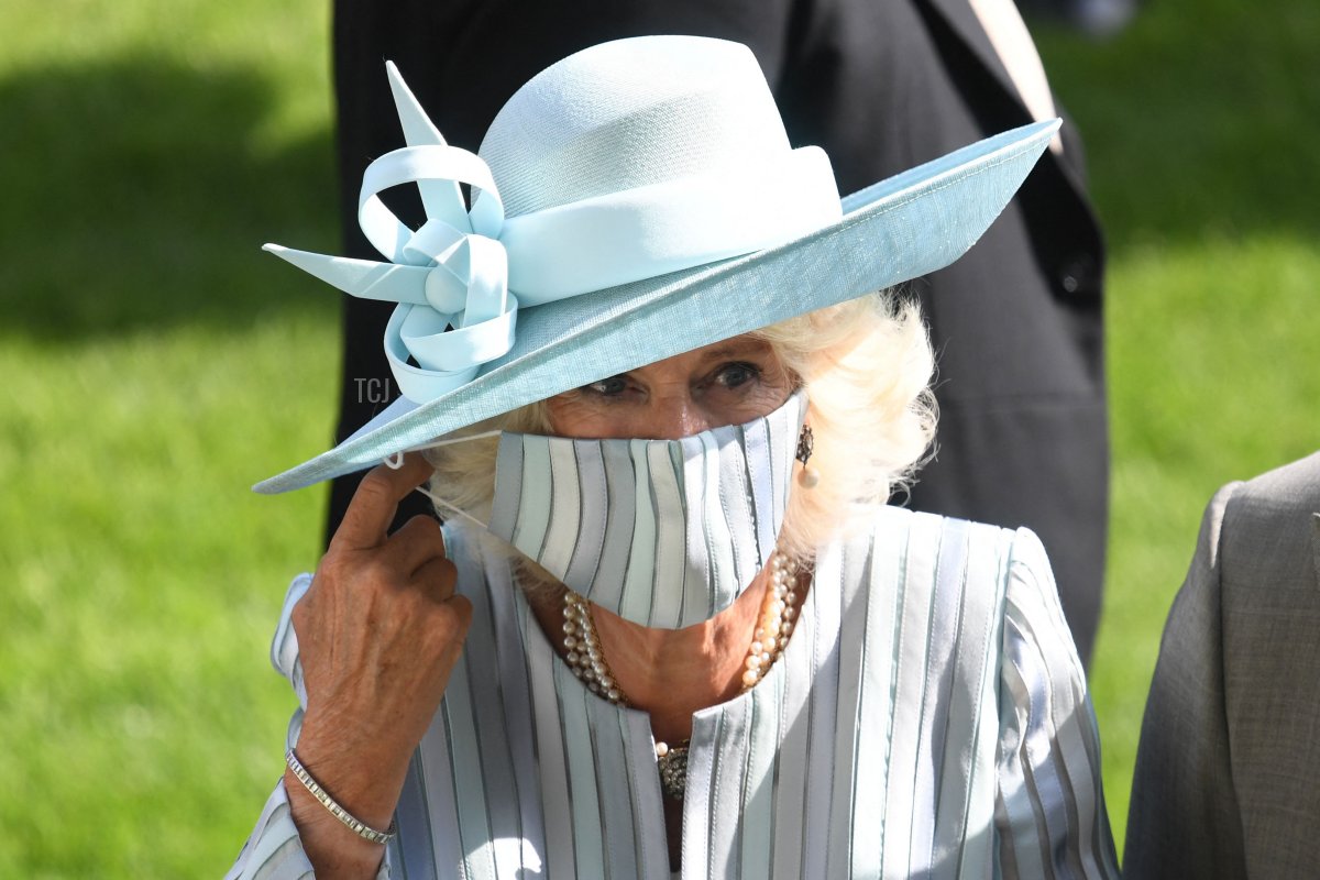 Camilla, Duchessa di Cornovaglia partecipa al primo giorno delle corse di Royal Ascot, ad Ascot, a ovest di Londra il 15 giugno 2021