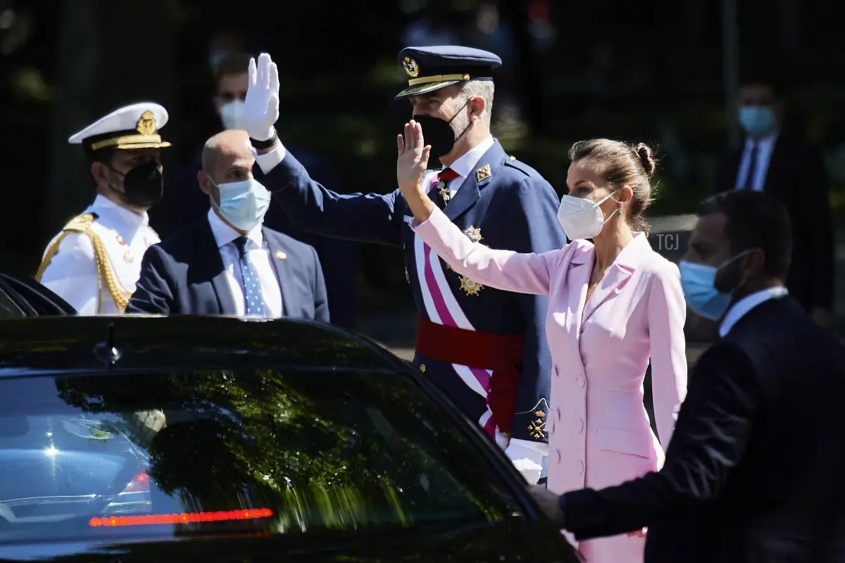 La regina Letizia di Spagna partecipa alla giornata delle Forze Armate il 29 maggio 2021 a Madrid