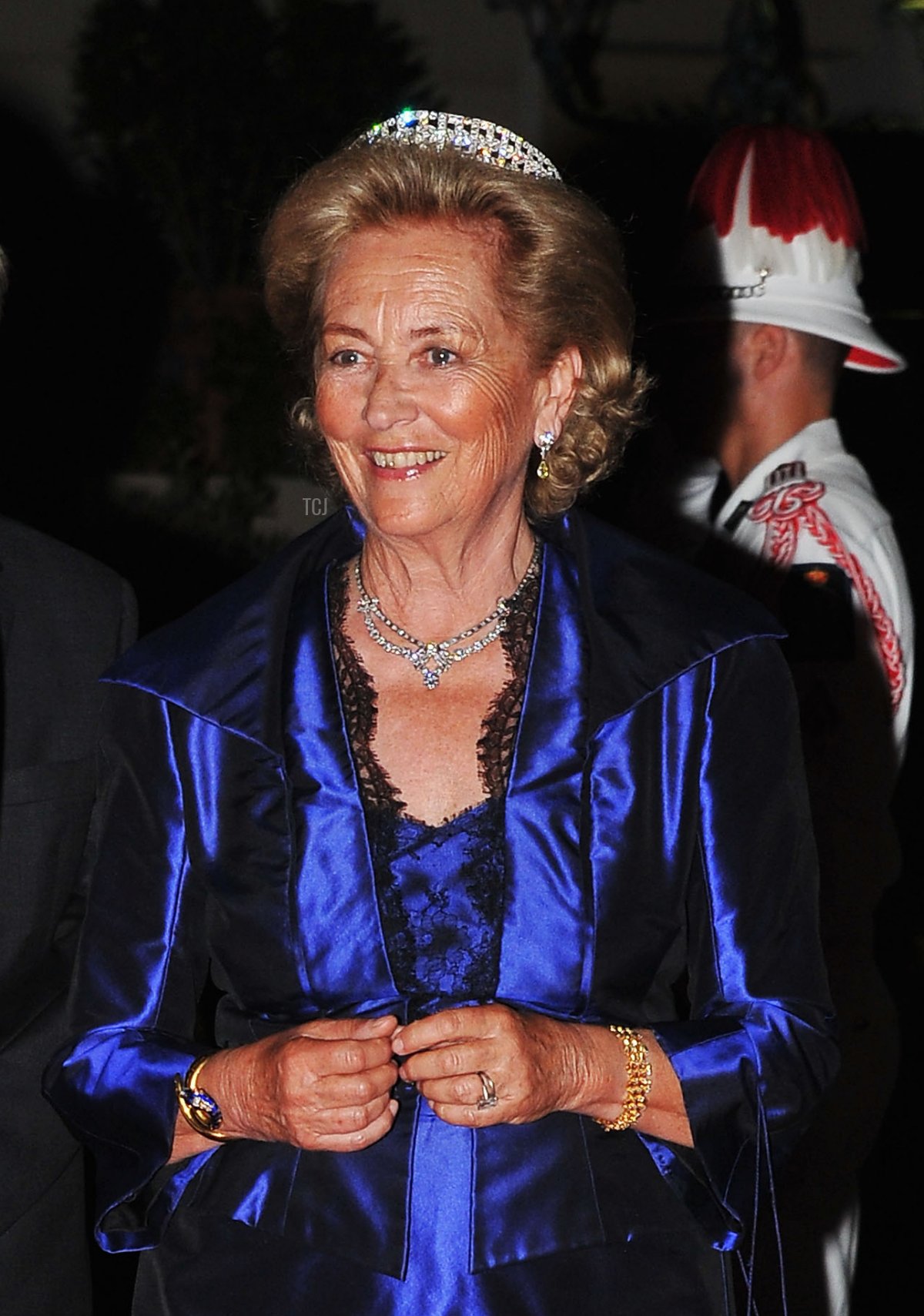 La Regina Paola del Belgio partecipa a una cena sulle terrazze dell'Opera dopo la cerimonia di matrimonio religioso del Principe Alberto II di Monaco e della Principessa Charlene di Monaco il 2 luglio 2011 a Monaco