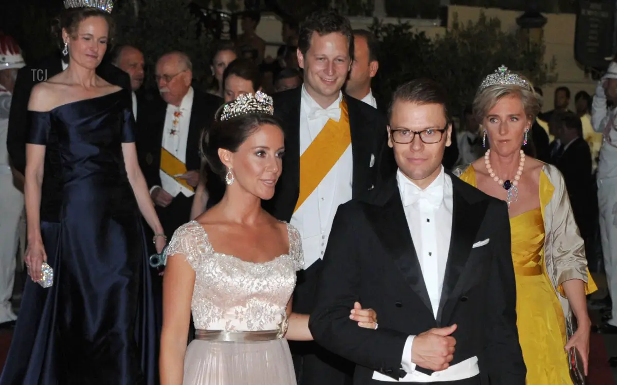 Il Principe Daniel di Svezia e la Principessa danese Marie partecipano alla cena ufficiale sulle terrazze dell'Opera dopo il matrimonio religioso del Principe Alberto II e della Principessa Charlene di Monaco il 2 luglio 2011 a Monaco