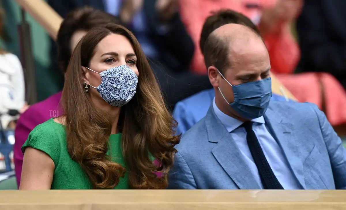 La Duchessa di Cambridge e il Principe William nel Royal Box durante la finale del singolare femminile al torneo di Wimbledon 2021