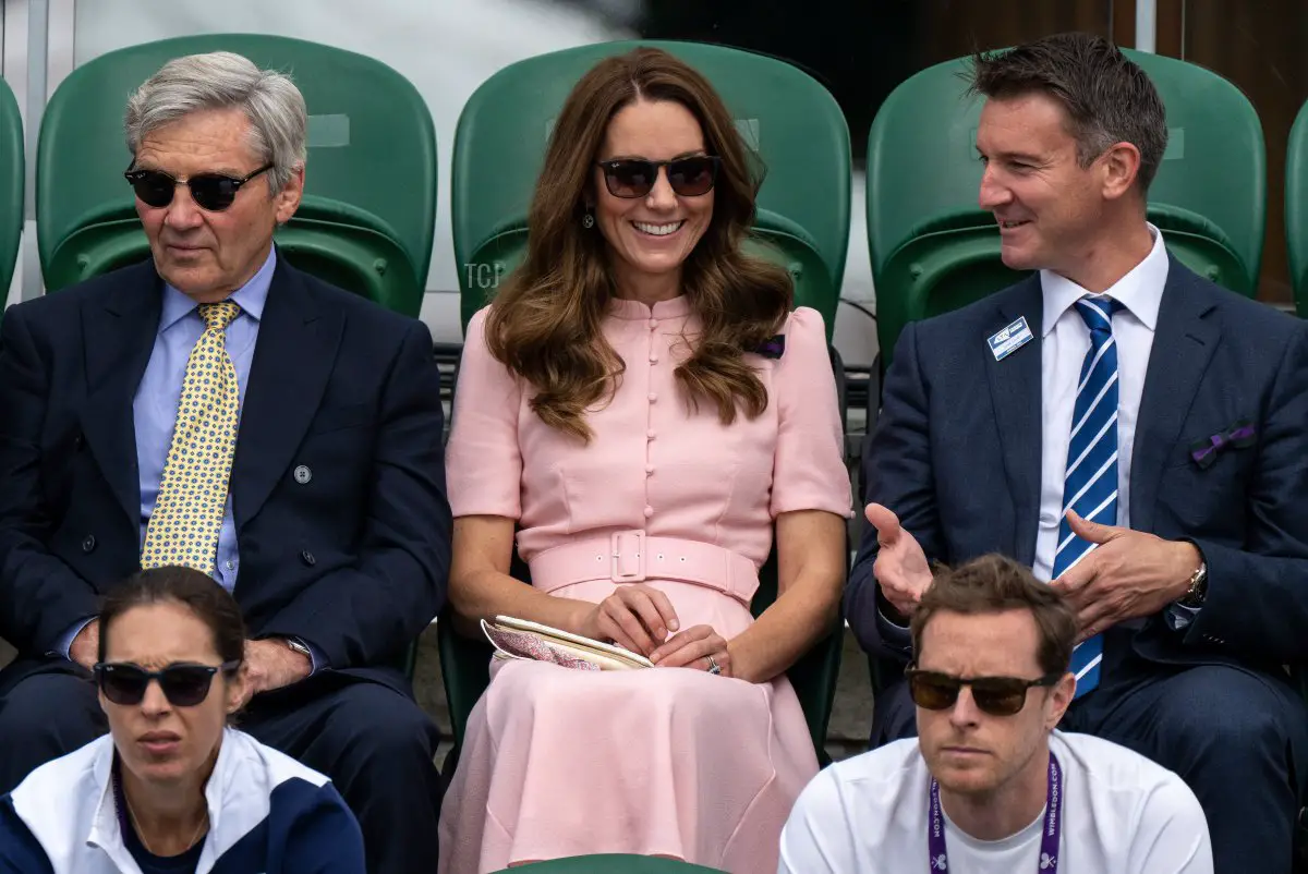 La Duchessa di Cambridge sugli spalti durante il tredicesimo giorno del torneo di Wimbledon 2021