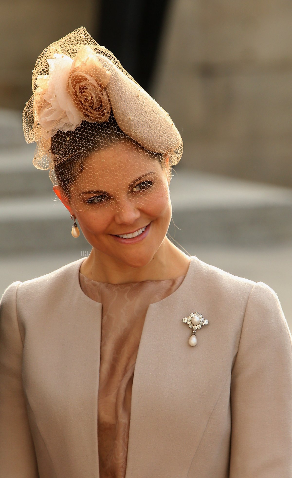 Crown Princess Victoria of Sweden attends the wedding ceremony of Prince Guillaume Of Luxembourg and Princess Stephanie of Luxembourg at the Cathedral of our Lady of Luxembourg on October 20, 2012 in Luxembourg