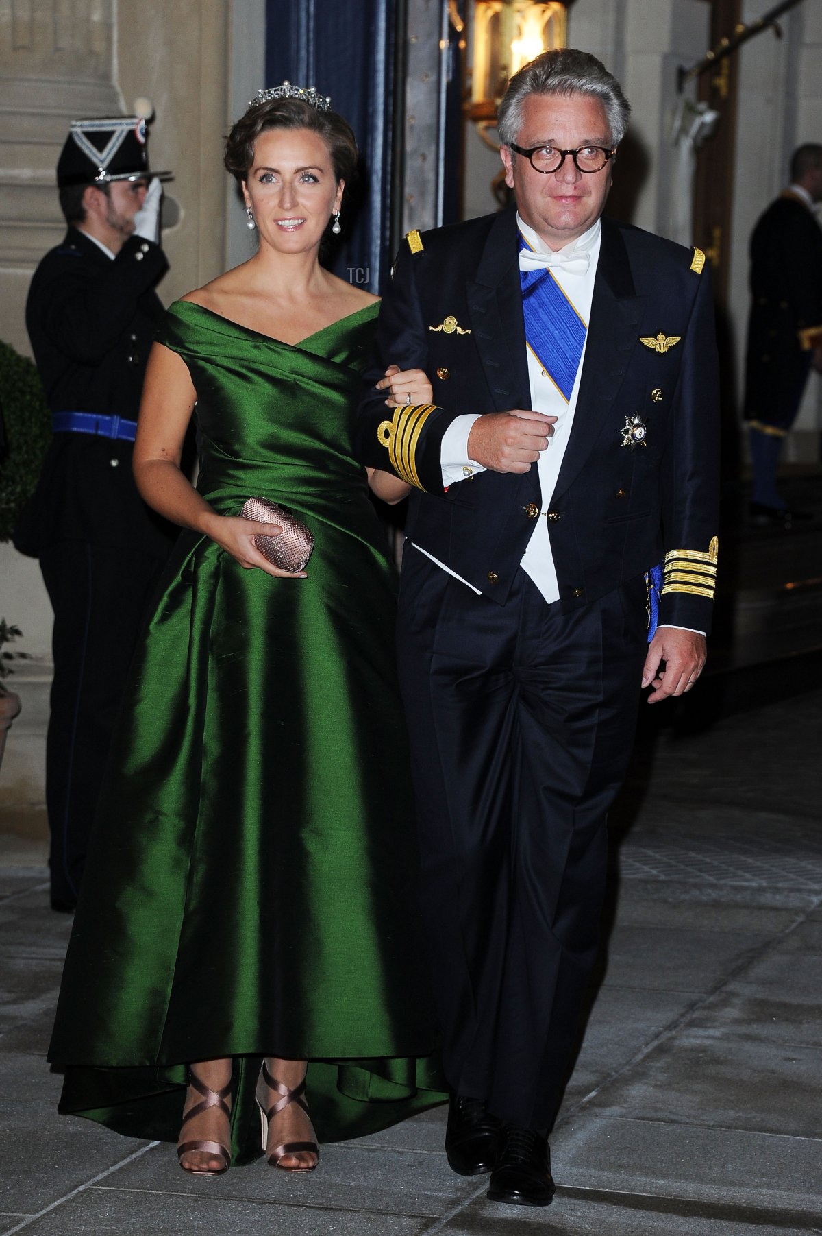 Il Principe Laurent del Belgio e la Principessa Claire del Belgio partecipano al gala per il matrimonio del Principe Guillaume di Lussemburgo e Stephanie de Lannoy al Palazzo Granducale il 19 ottobre 2012 a Lussemburgo