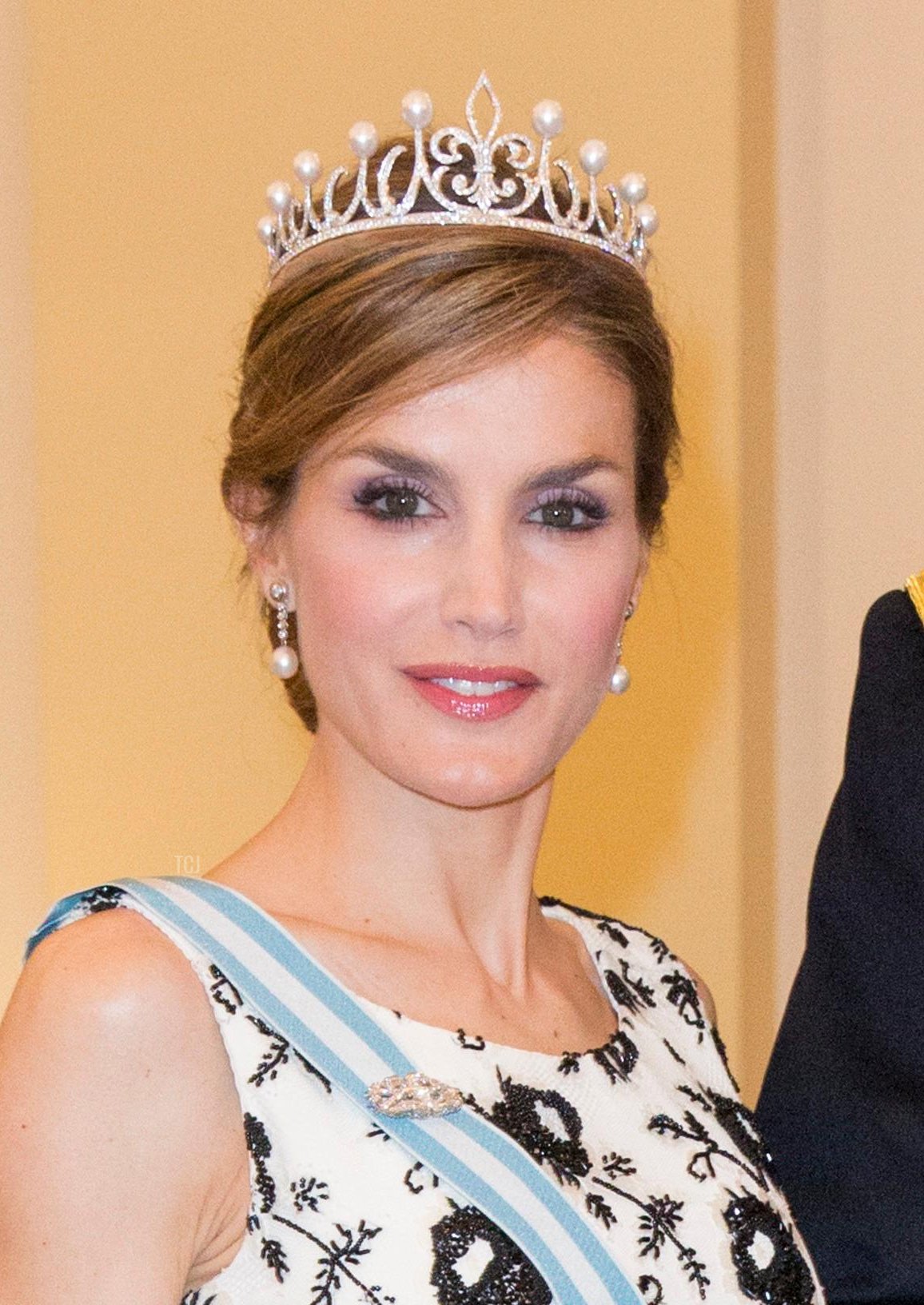 Copenaghen, Danimarca. 15 Apr, 2015. La regina Letizia di Spagna partecipa alla cena di gala per il 75° compleanno della regina danese Margrethe al Palazzo Christiansborg a Copenaghen, Danimarca, 15 aprile 2015