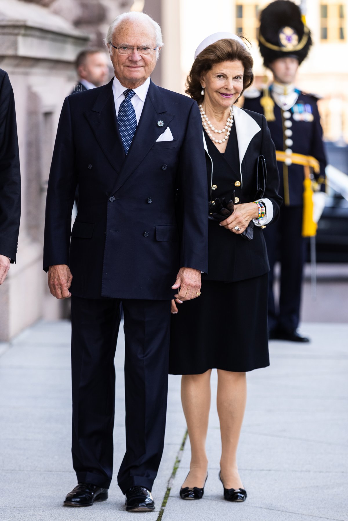 Il re Carlo XVI Gustavo di Svezia e la regina Silvia di Svezia partecipano alla cerimonia di apertura del Parlamento svedese il 14 settembre 2021 a Stoccolma, Svezia