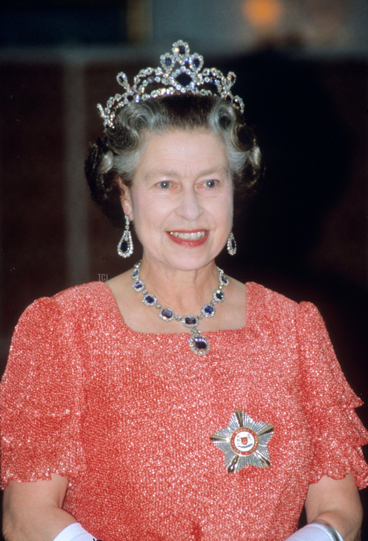 HM Queen Elizabeth II a bordo dell'HMY Britannia durante la sua visita reale a Singapore nel 1989