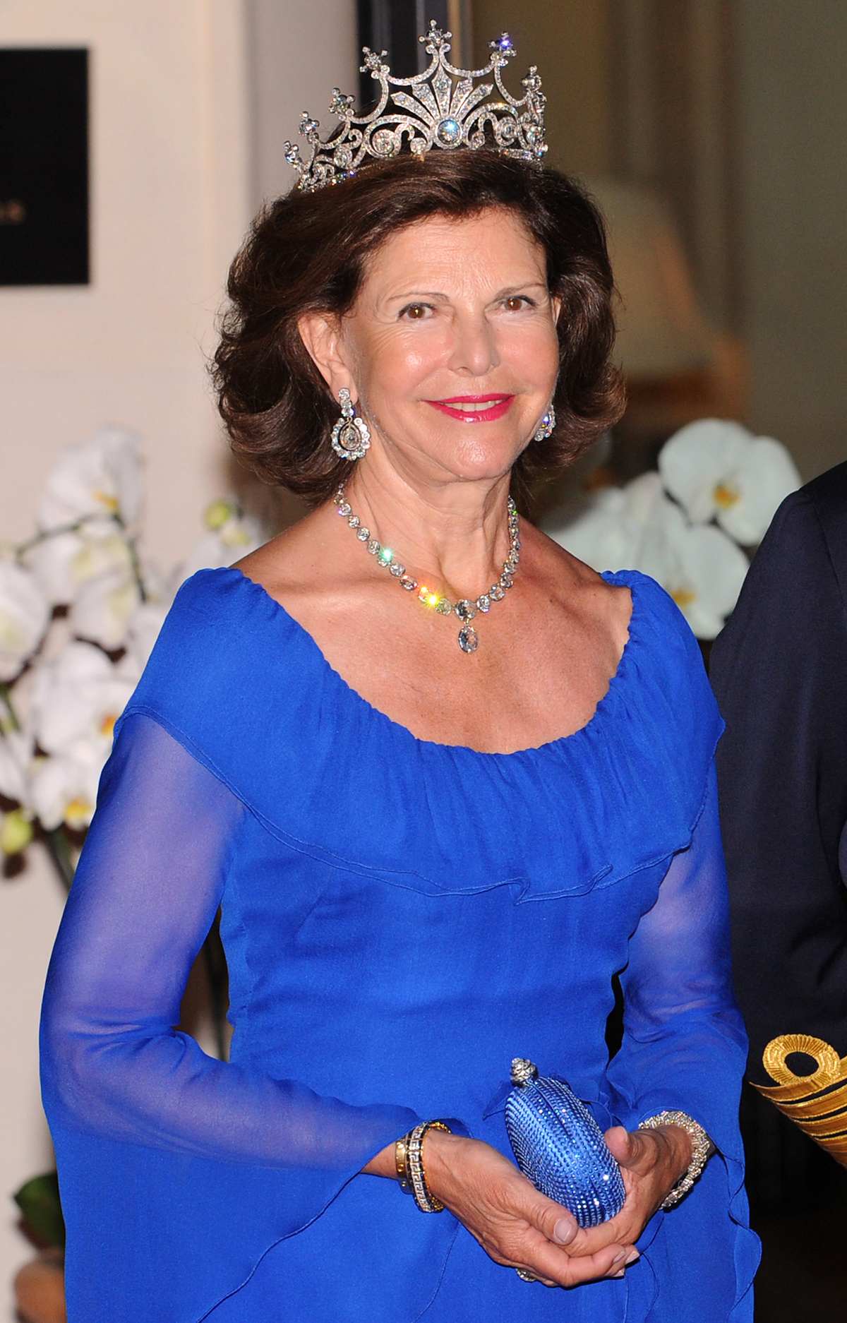 La Regina Silvia di Svezia partecipa a un ricevimento dopo il matrimonio del Principe Alberto II di Monaco e Charlene Wittstock il 2 luglio 2011 (GERARD JULIEN/AFP/Getty Images)