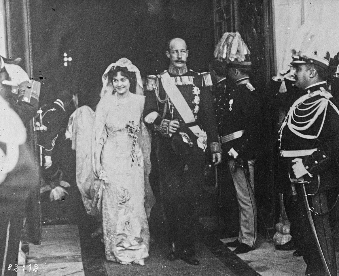 Principe Giorgio e Principessa Maria nel giorno del loro matrimonio, 1907