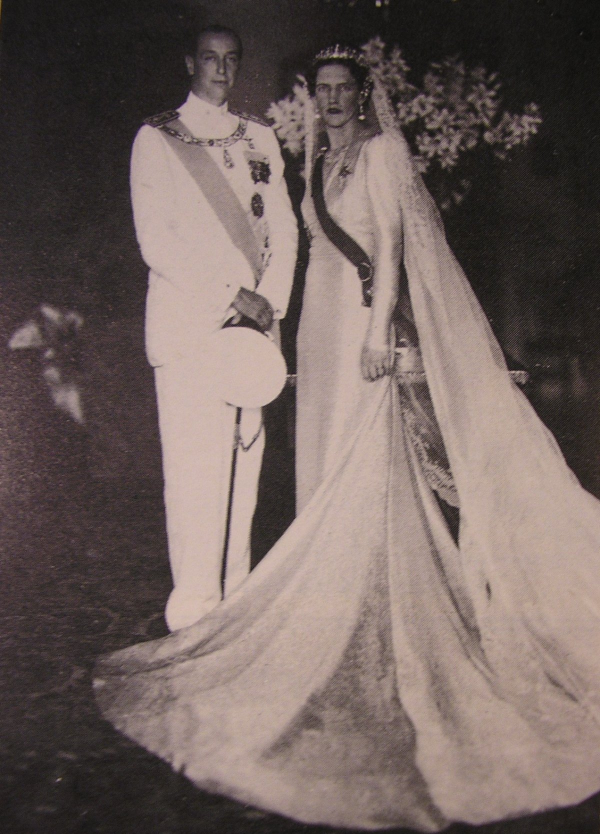 Principe Aimone e Principessa Irene nel giorno del loro matrimonio, 1939