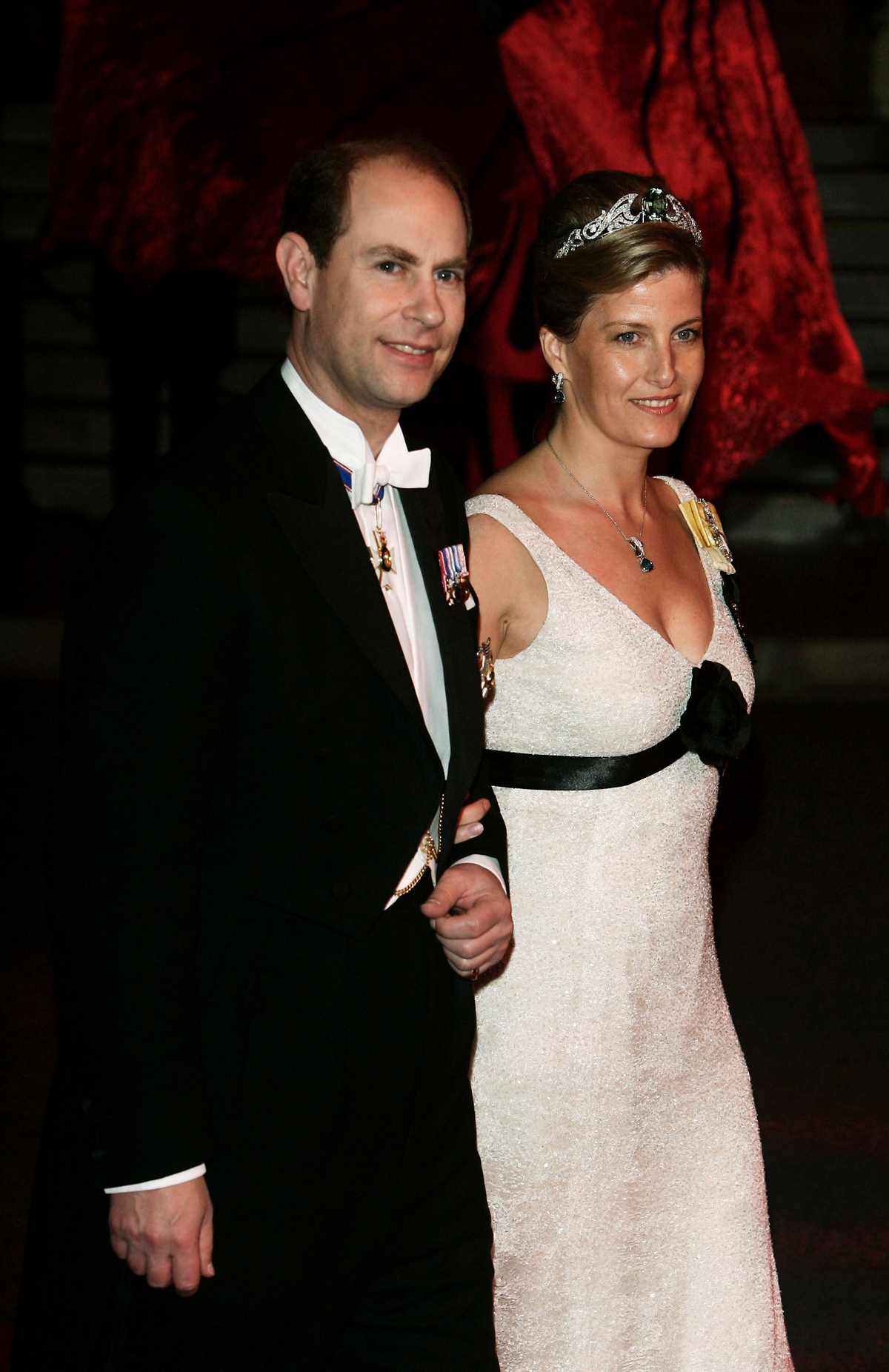 Il Conte e la Contessa di Wessex arrivano all'Opera Garnier per una celebrazione dell'incoronazione del principe Alberto II di Monaco il 19 novembre 2005 (Pascal Le Segretain/Getty Images)