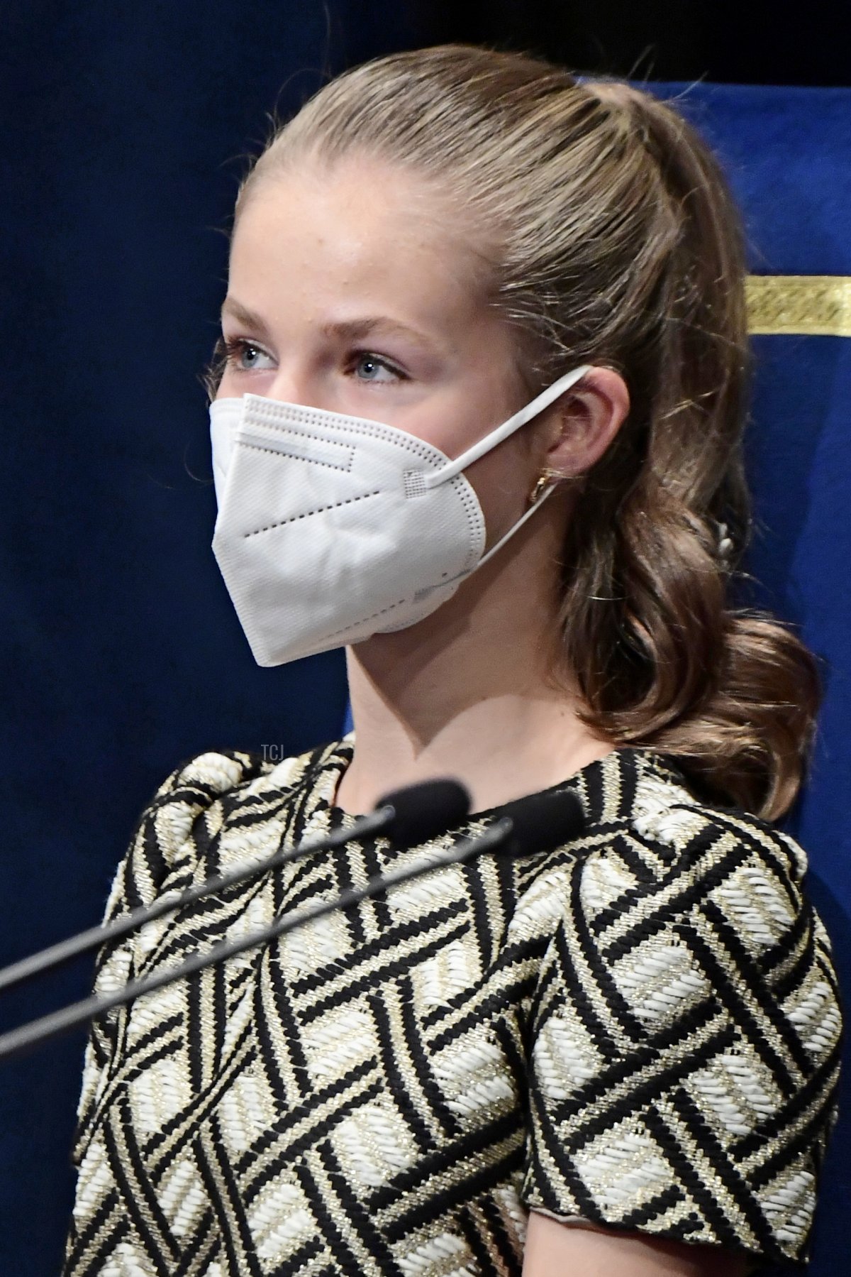 Crown Princess Leonor of Spain during the Princesa de Asturias Awards 2021 ceremony at the Campoamor Theater on October 22, 2021 in Oviedo, Spain