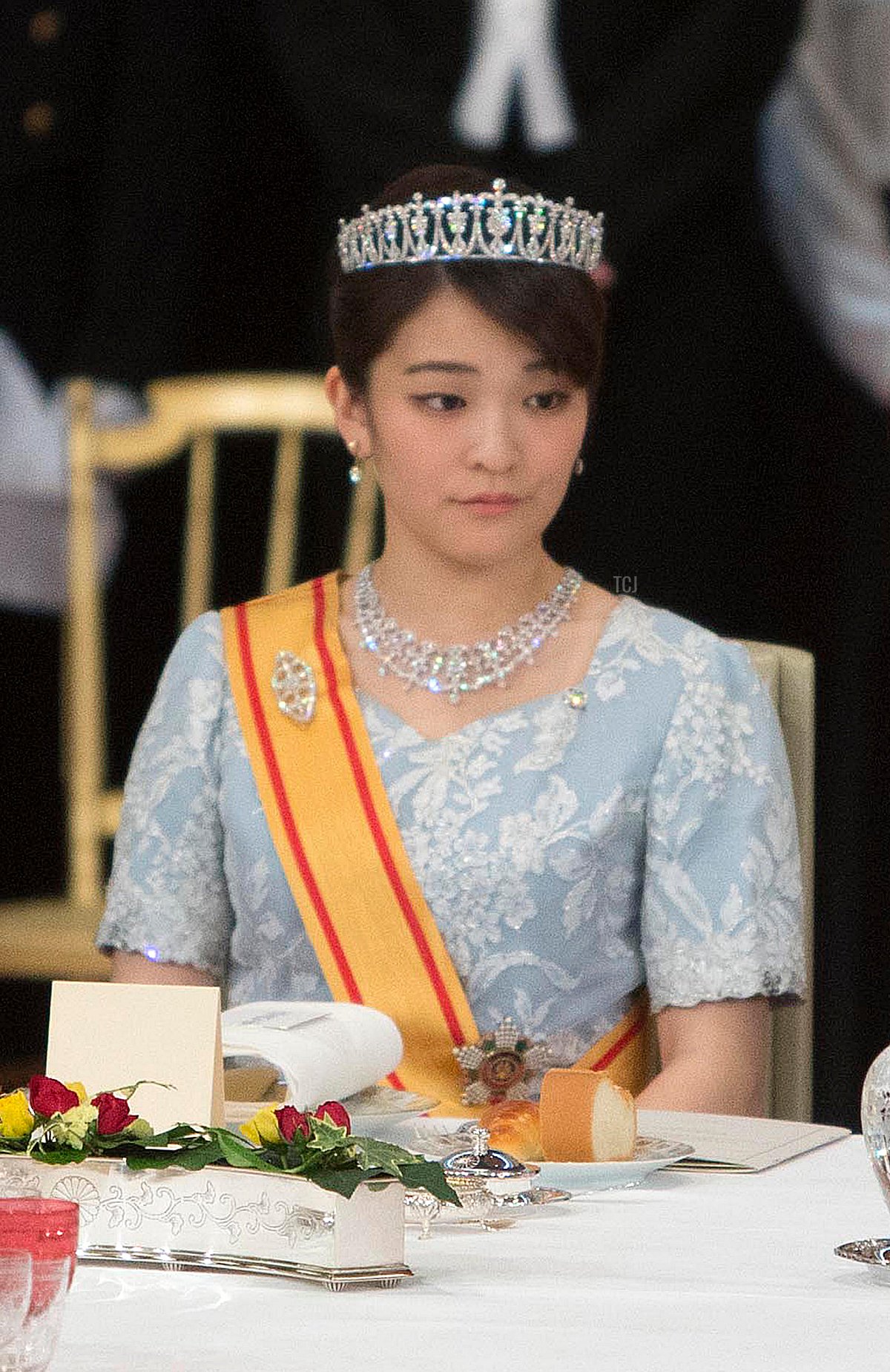 La Principessa Mako al gala di cena spagnolo al Palazzo Imperiale di Tokyo, aprile 2017