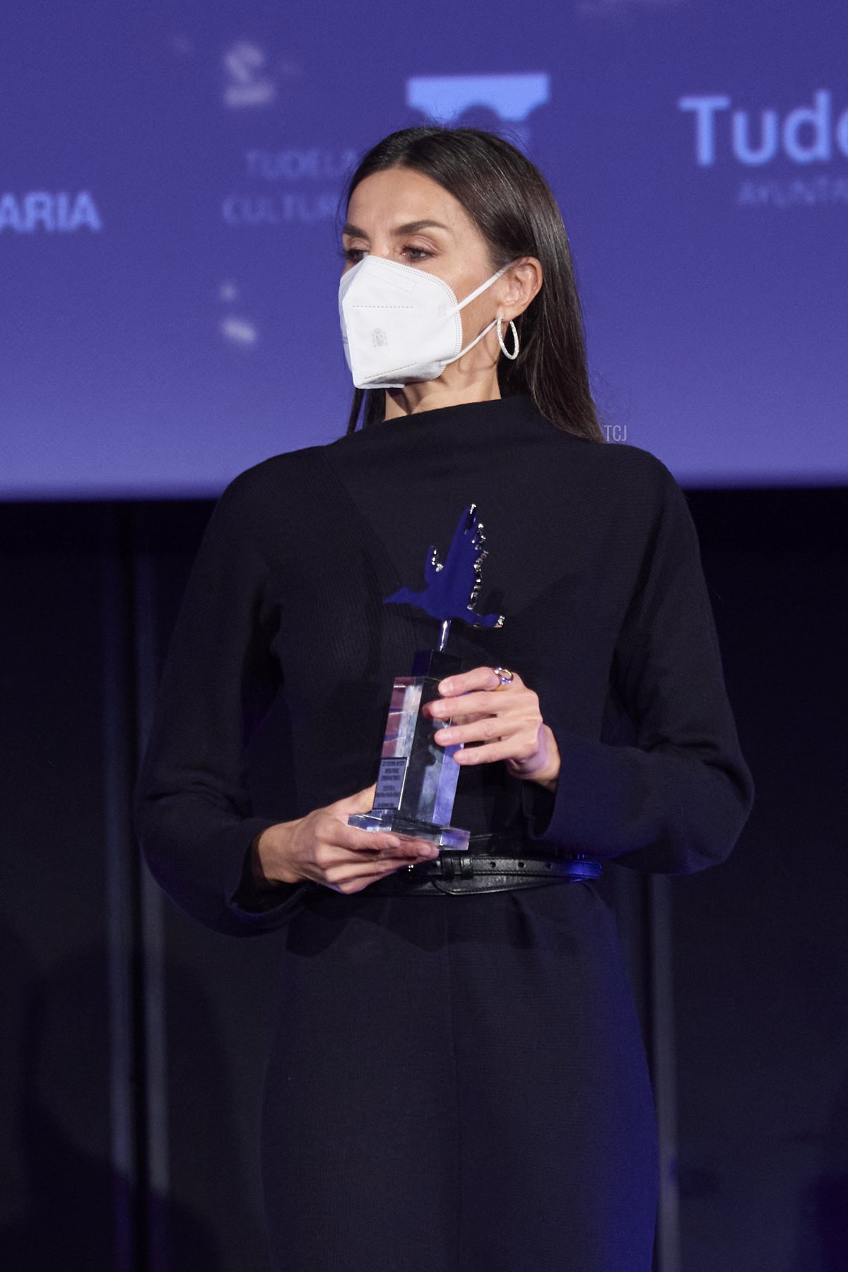 Queen Letizia of Spain attends the 21th 'Opera Prima' Film Festival at the Moncayo cinema on October 29, 2021 in Tudela, Spain