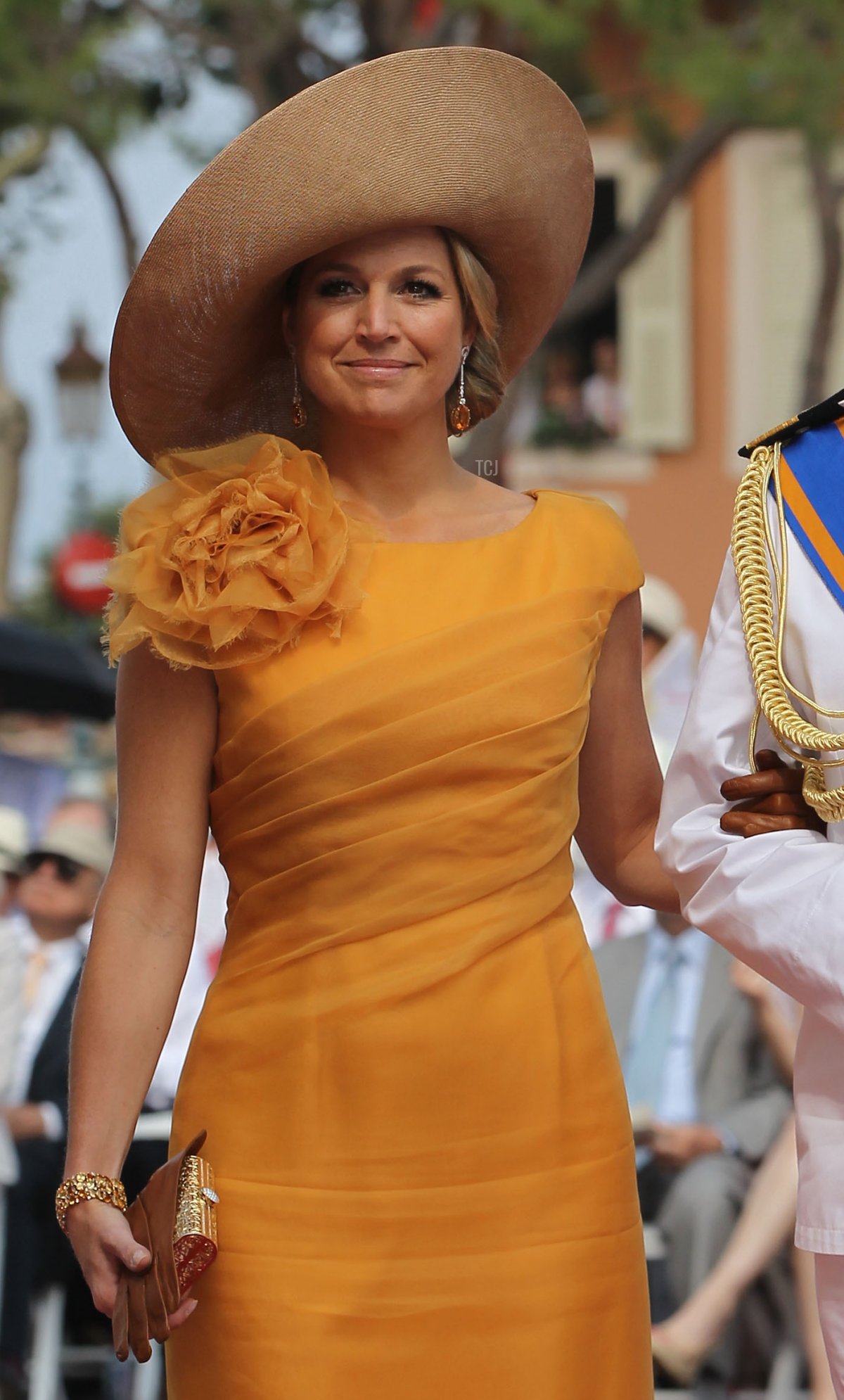 La Principessa Maxima dei Paesi Bassi arriva per il matrimonio religioso del Principe Alberto II di Monaco e della Principessa Charlene di Monaco al Palazzo del Principe il 2 luglio 2011 a Monaco