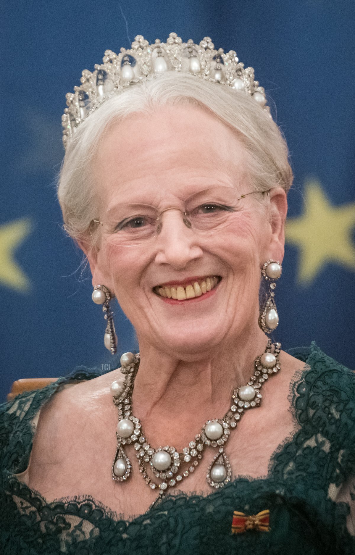 La Regina Margrethe II di Danimarca arriva per un banchetto di stato al Palazzo Bellevue il 10 novembre 2021 a Berlino, Germania