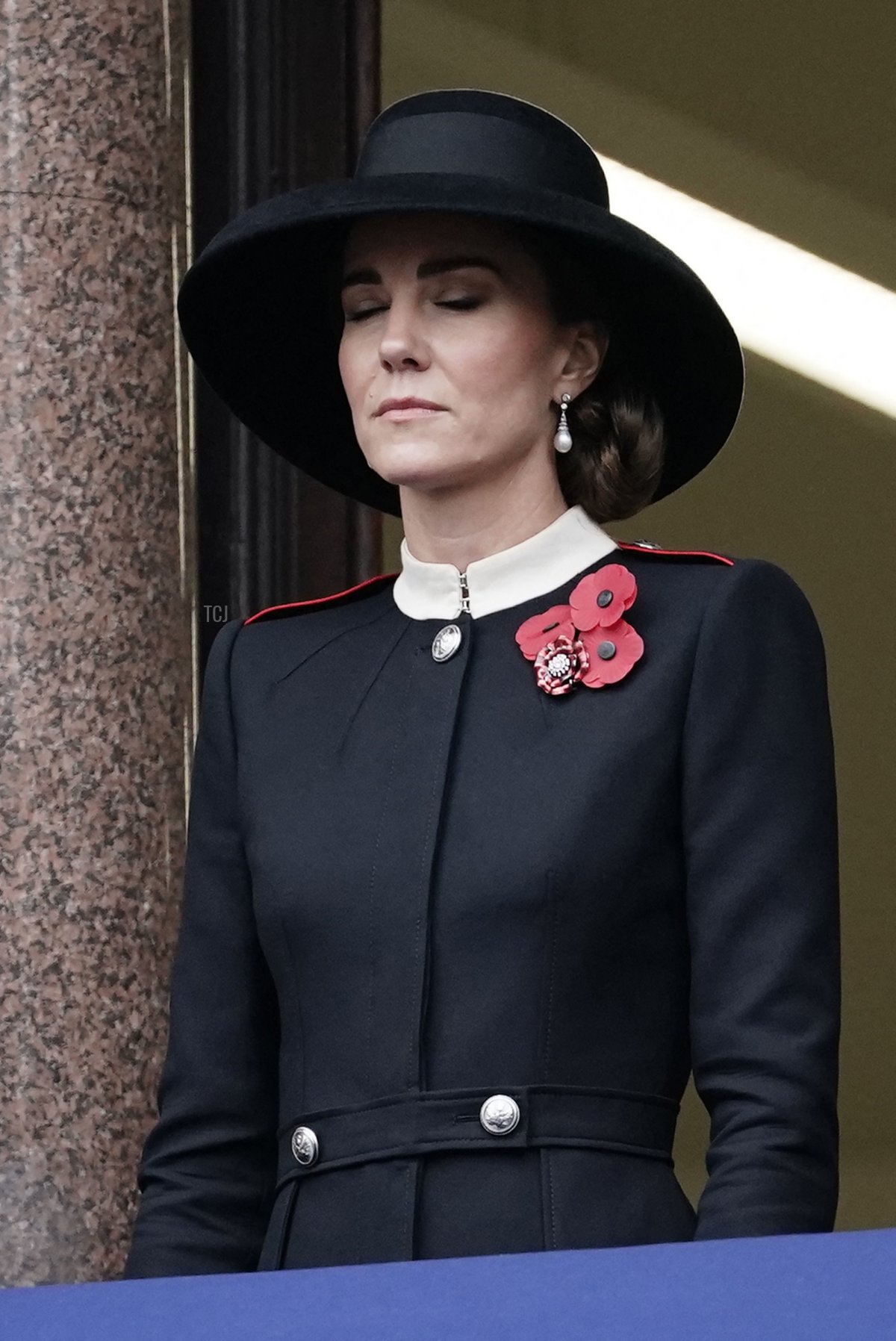 Britain's Catherine, Duchess of Cambridge attends the Remembrance Sunday ceremony at the Cenotaph on Whitehall in central London, on November 14, 2021