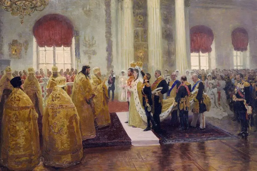 Matrimonio di Nicola II e Alexandra Feodorovna di Ilja Repin