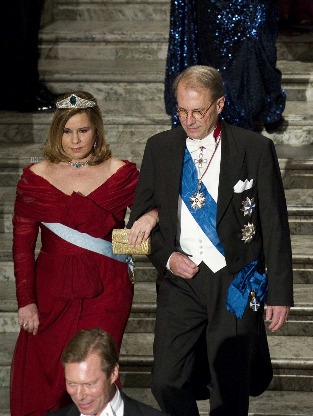 La Granduchessa Maria Teresa del Lussemburgo e Per Westerberg arrivano al Municipio di Stoccolma per partecipare al banchetto Nobel dopo la Cerimonia di Premiazione del Premio Nobel del 2011