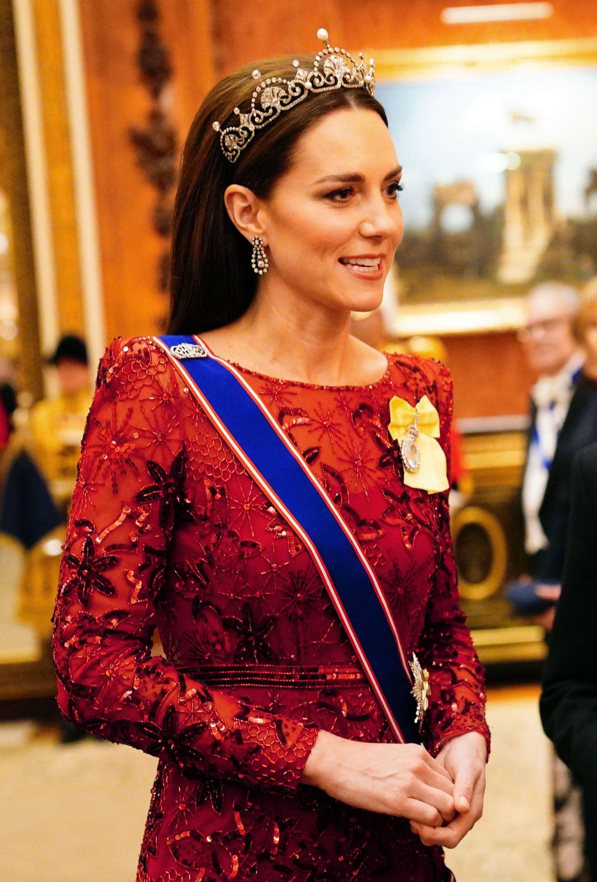 La Principessa del Galles partecipa alla Ricezione Diplomatica a Buckingham Palace a Londra il 6 dicembre 2022 (Victoria Jones/PA Images/Alamy)