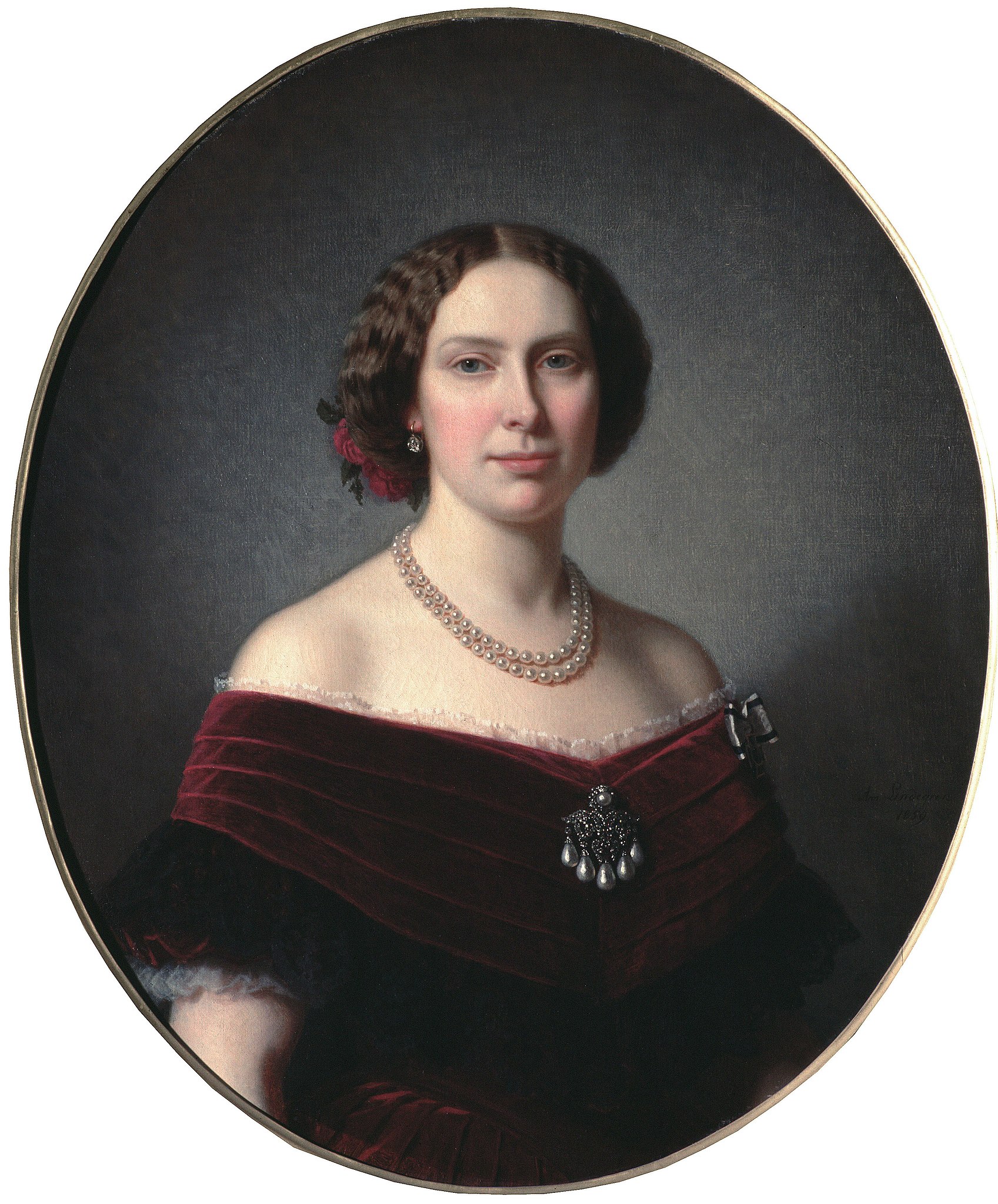 Ritratto di Amalia Lindegren della regina Luisa di Svezia e Norvegia, ca. metà del 1860 (Wikimedia Commons)