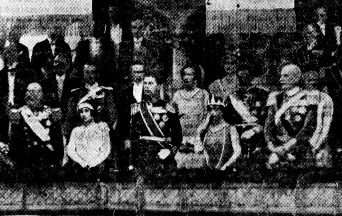 I reali partecipano a una gala pre-matrimoniale per il Principe Eredita Olav e la Principessa Martha al Teatro Nazionale di Oslo, marzo 1929