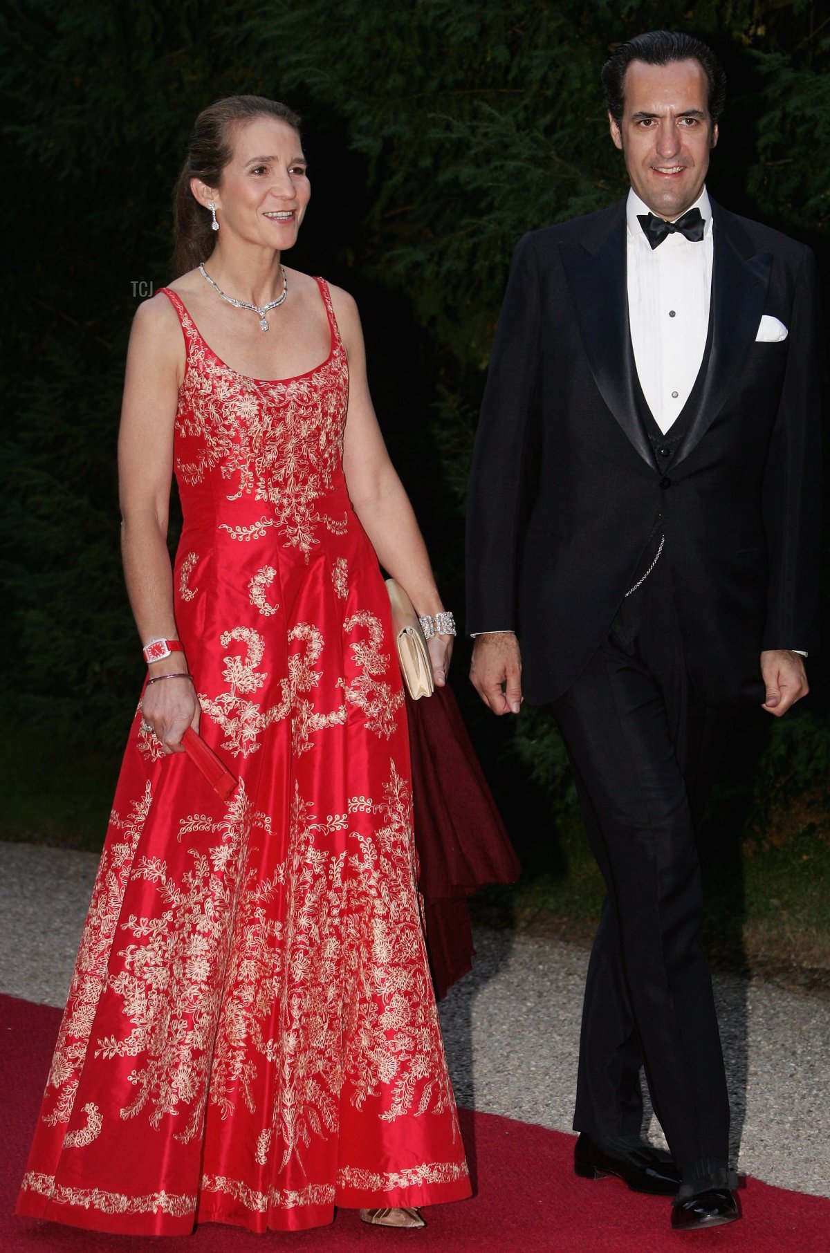 L'Infanta Elena di Spagna, Duchessa di Lugo e suo marito, Jaime de Marichalar, partecipano a una celebrazione per il ventesimo anniversario di matrimonio del Granduca e della Granduchessa di Lussemburgo al Castello di Berg a Colmar-Berg, 1 lug 2006