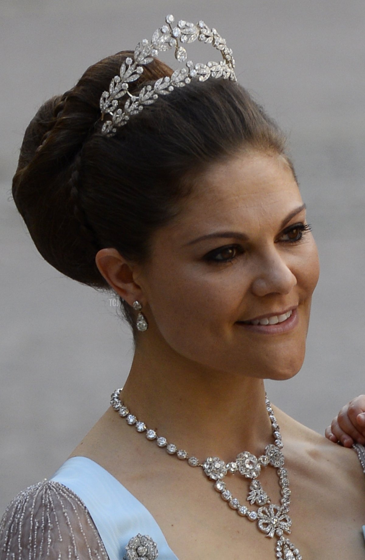 La Principessa Vittoria di Svezia arriva con la Principessa Estelle il 8 giugno 2013 presso la Cappella Reale per il matrimonio della Principessa Madeleine di Svezia con Christopher O'Neill al Castello Reale di Stoccolma, il 8 giugno 2013