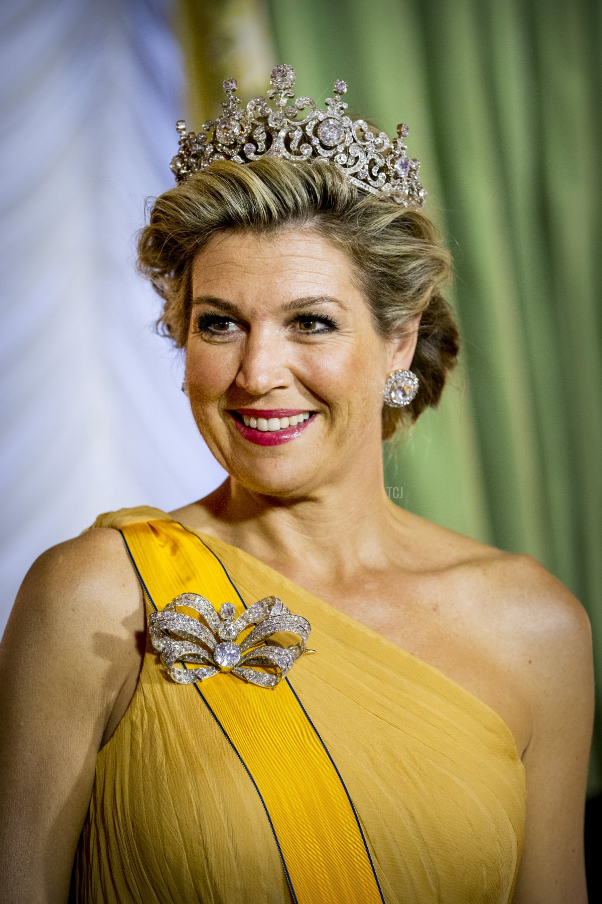 Regina Maxima dei Paesi Bassi durante la foto ufficiale al banchetto di Stato nel Palazzo Granducale il 23 maggio 2018 a Lussemburgo