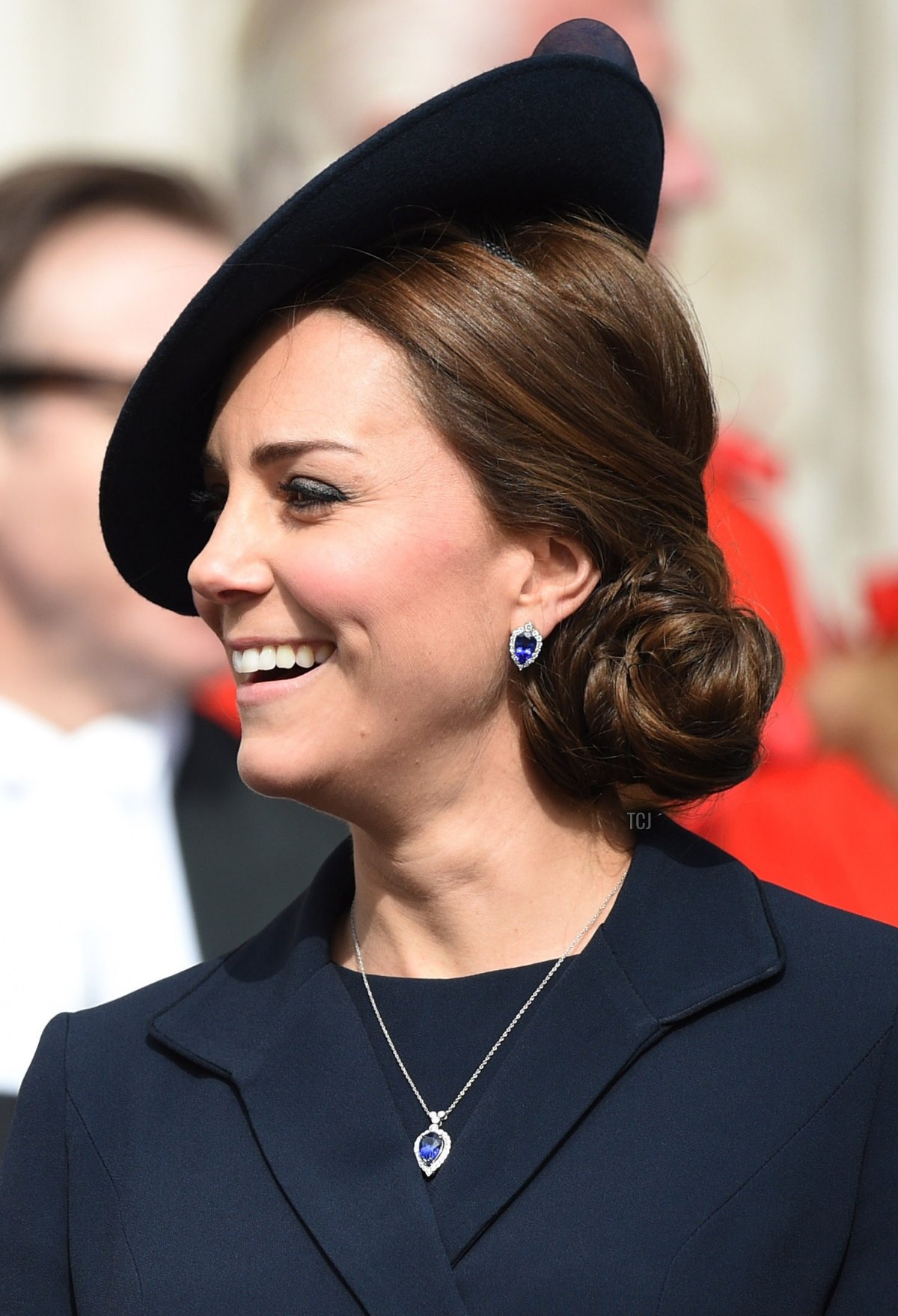 Catherine, Duchessa di Cambridge è fotografata al South Transept Porch della Cattedrale di St Paul a Londra il 13 marzo 2015