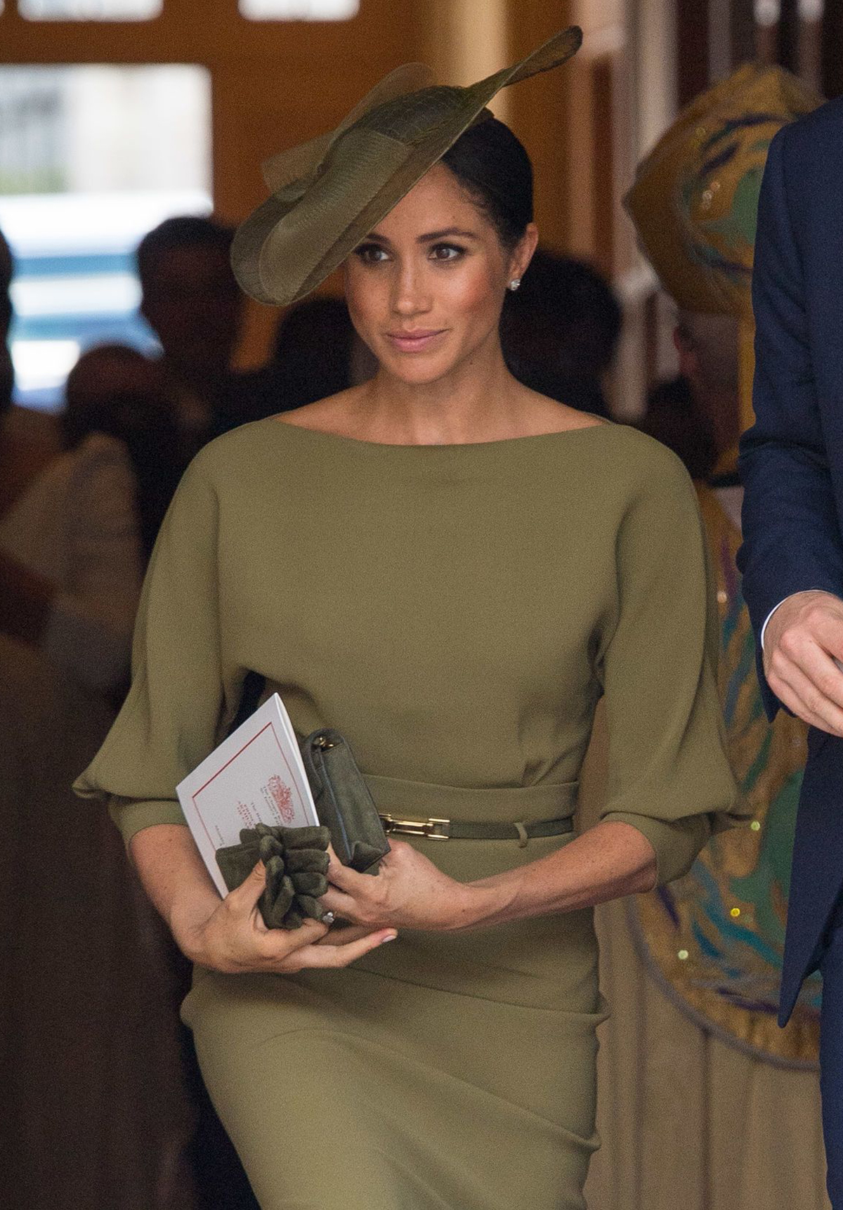 La Duchessa di Sussex ritrattata dopo il battesimo del Principe Louis presso la Cappella Reale, Palazzo di St. James il 9 luglio 2018 (DOMINIC LIPINSKI/AFP/Getty Images)