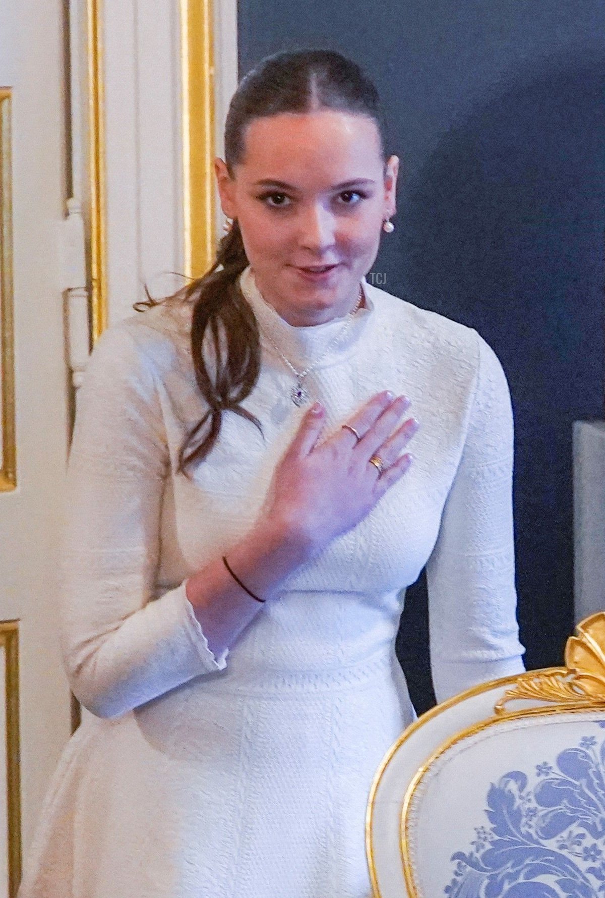 Princess Ingrid Alexandra of Norway arrives to attend a cabinet meeting in the Royal Palace on her 18th birthday, in Oslo on January 21, 2022