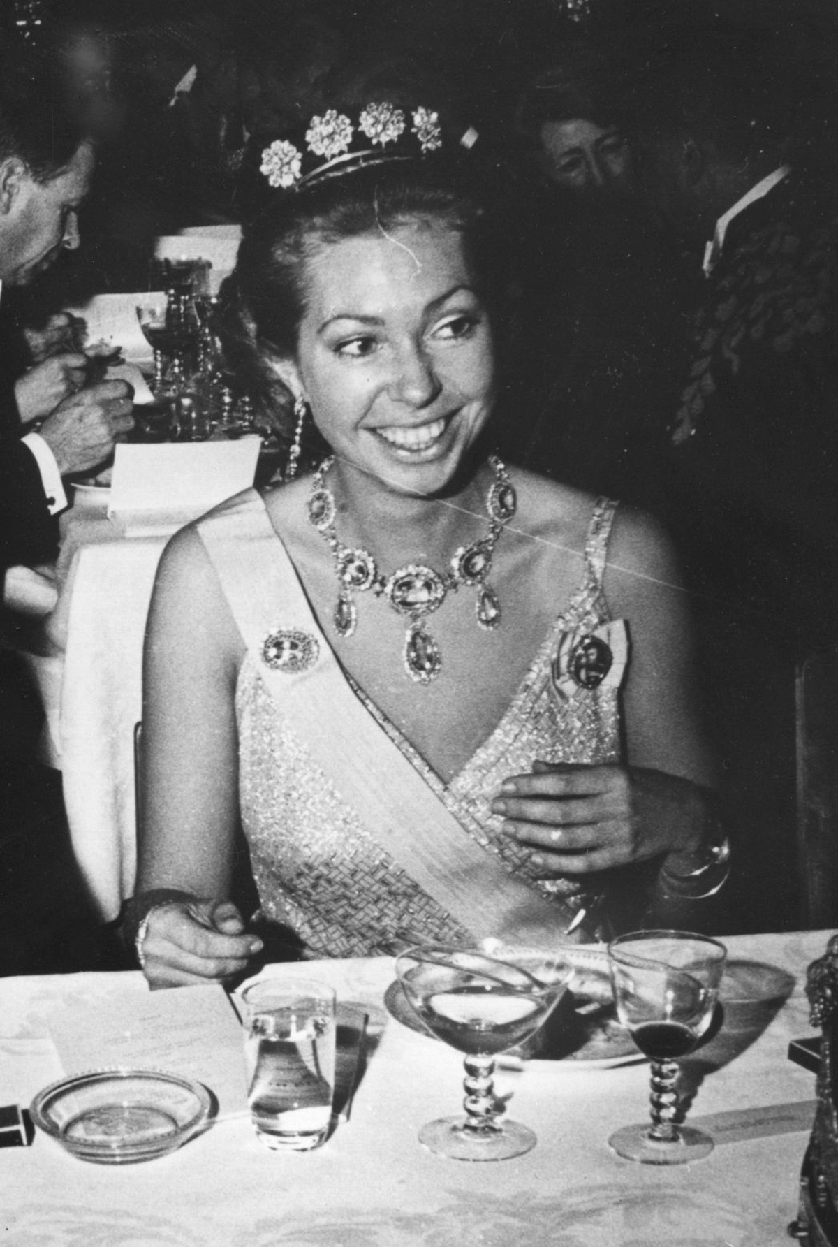 La Principessa Christina di Svezia partecipa al banchetto del Premio Nobel a Stoccolma il 10 dicembre 1970 (Central Press/Getty Images)