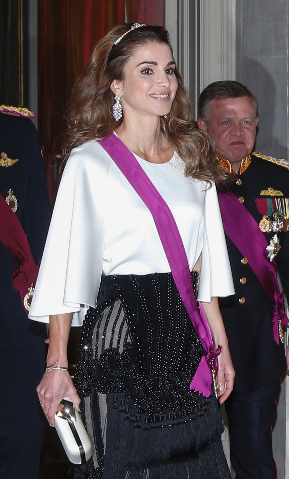 Queen Rania of Jordan attends a gala dinner at the Laeken royal Palace in Brussels, on May 18, 2016