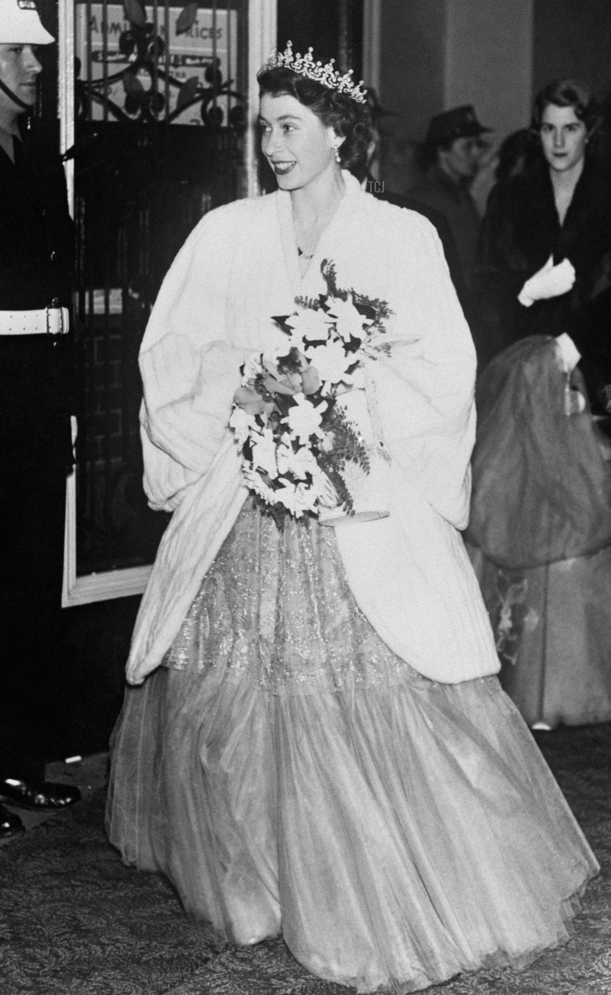 La Principessa Elisabetta e il Duca di Edimburgo all'arrivo a un Banchetto di Stato presso il Château Frontenac in Quebec, 11 ottobre 1951