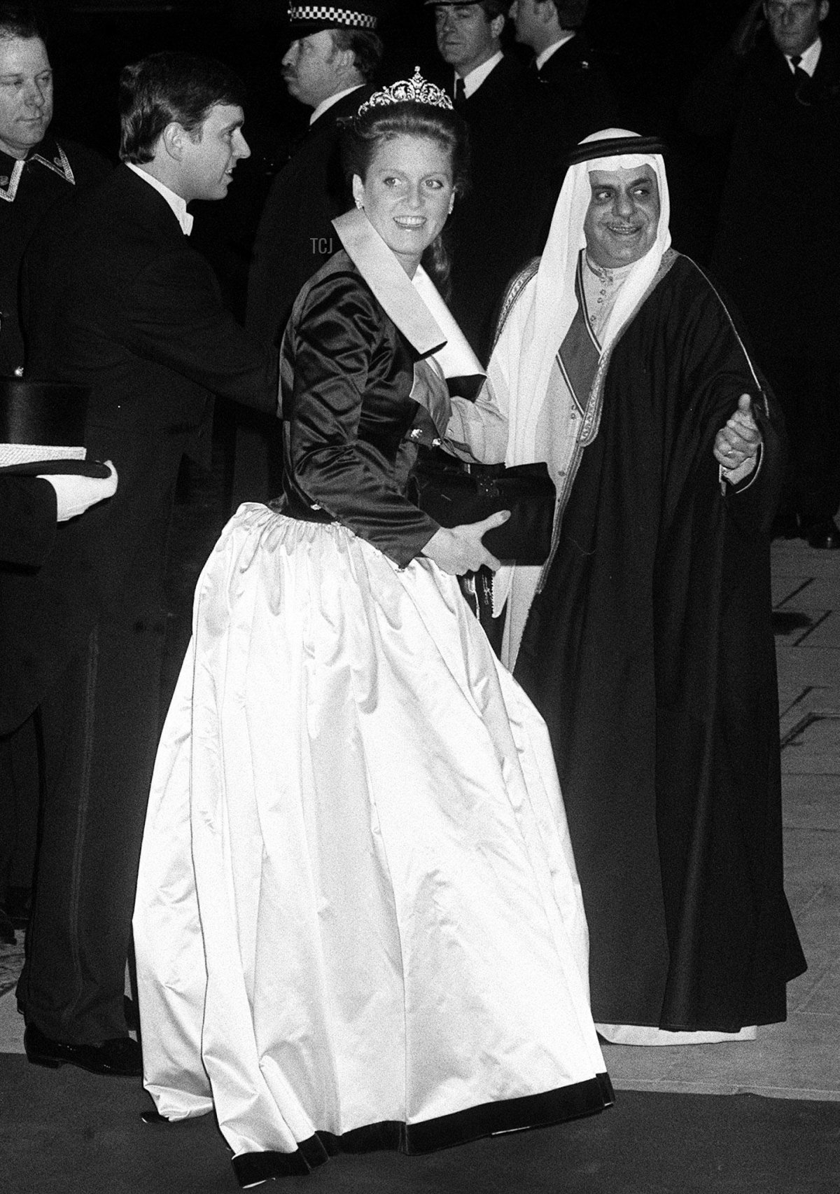 Il Duca e la Duchessa di York partecipano a un banchetto offerto da re Fahd d'Arabia Saudita a Claridge's a Londra, marzo 1987 (PA Images/Alamy)