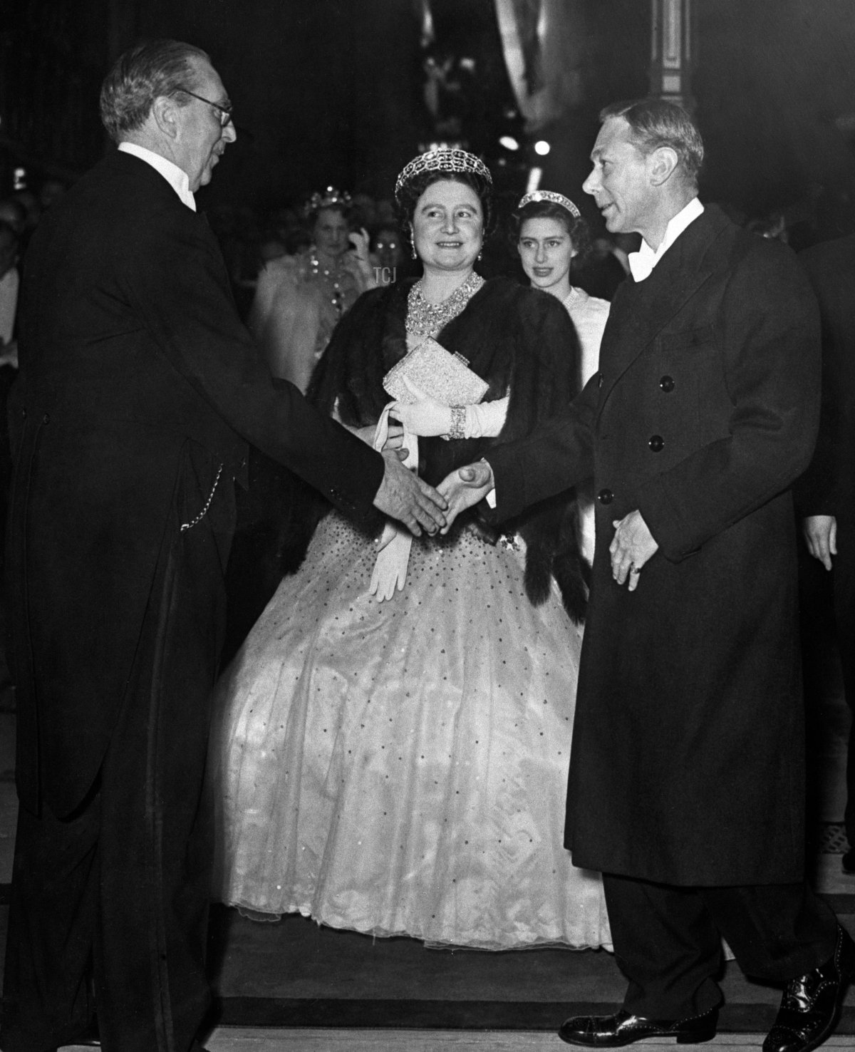 Cena di ritorno a Claridge's durante la visita di stato olandese, 1950