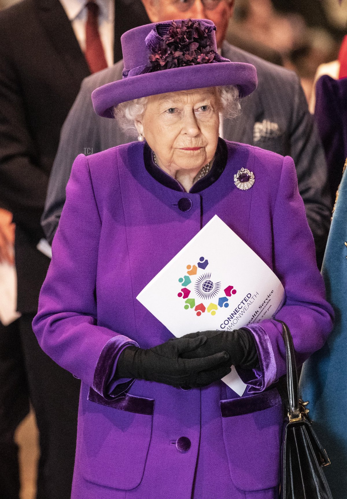 La regina Elisabetta II nell'abbazia di Westminster durante il servizio del giorno del Commonwealth l'11 marzo 2019 a Londra, Inghilterra