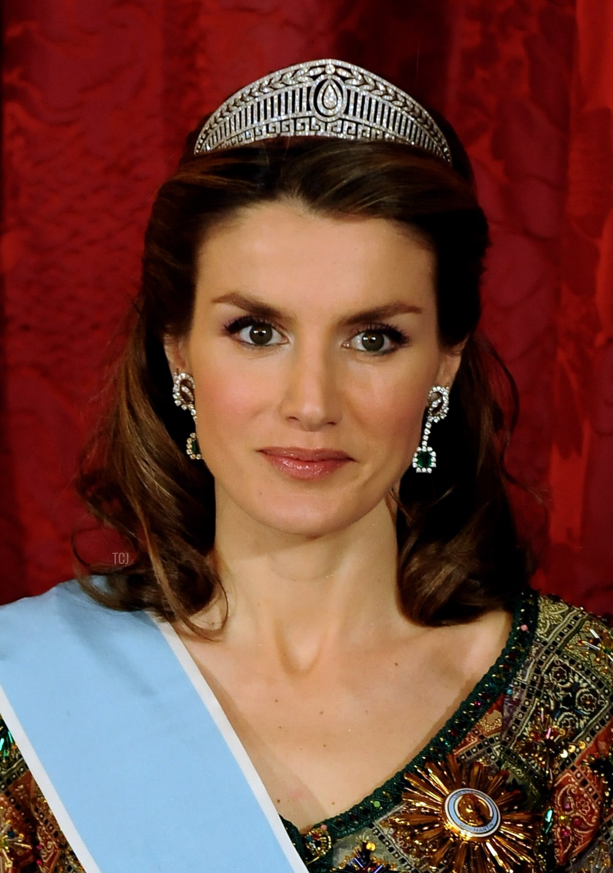 La Principessa Letizia di Spagna partecipa a una cena di gala in onore della Presidente argentina Cristina Fernandez de Kirchner, presso il Palazzo Reale il 9 Febbraio 2009 a Madrid, Spagna