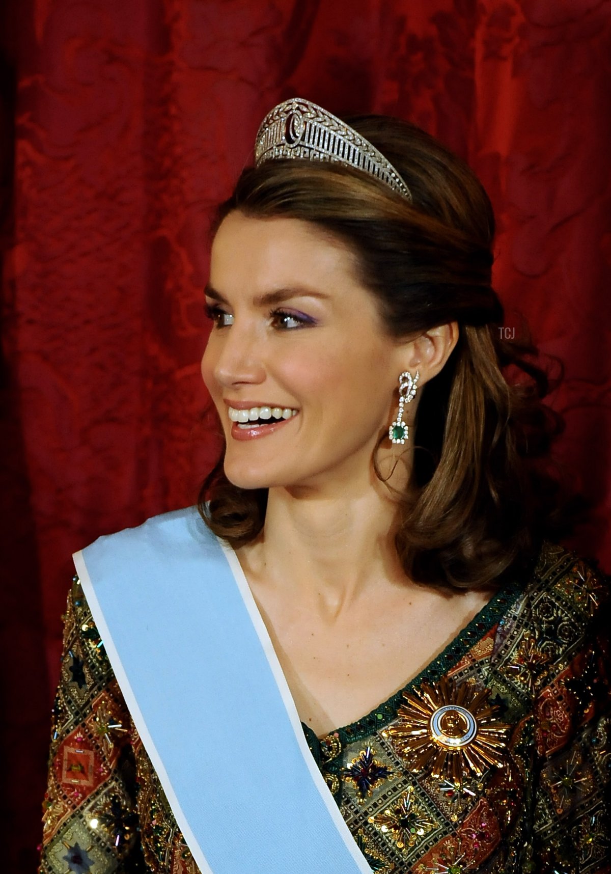 La Principessa Letizia di Spagna partecipa a una cena di gala in onore della Presidente argentina Cristina Fernandez de Kirchner, presso il Palazzo Reale il 9 Febbraio 2009 a Madrid, Spagna