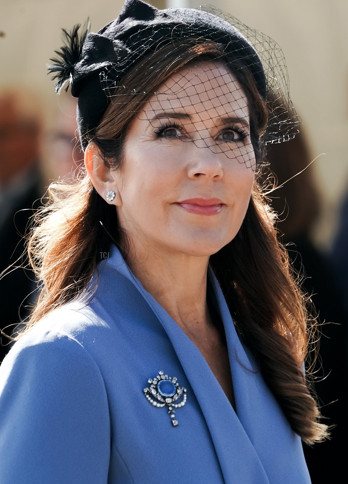 Ritratto della Crown Princess Mary durante una cerimonia che segna la Giornata della Bandiera per gli emissari danesi il 5 settembre 2020 al Kastellet di Copenaghen